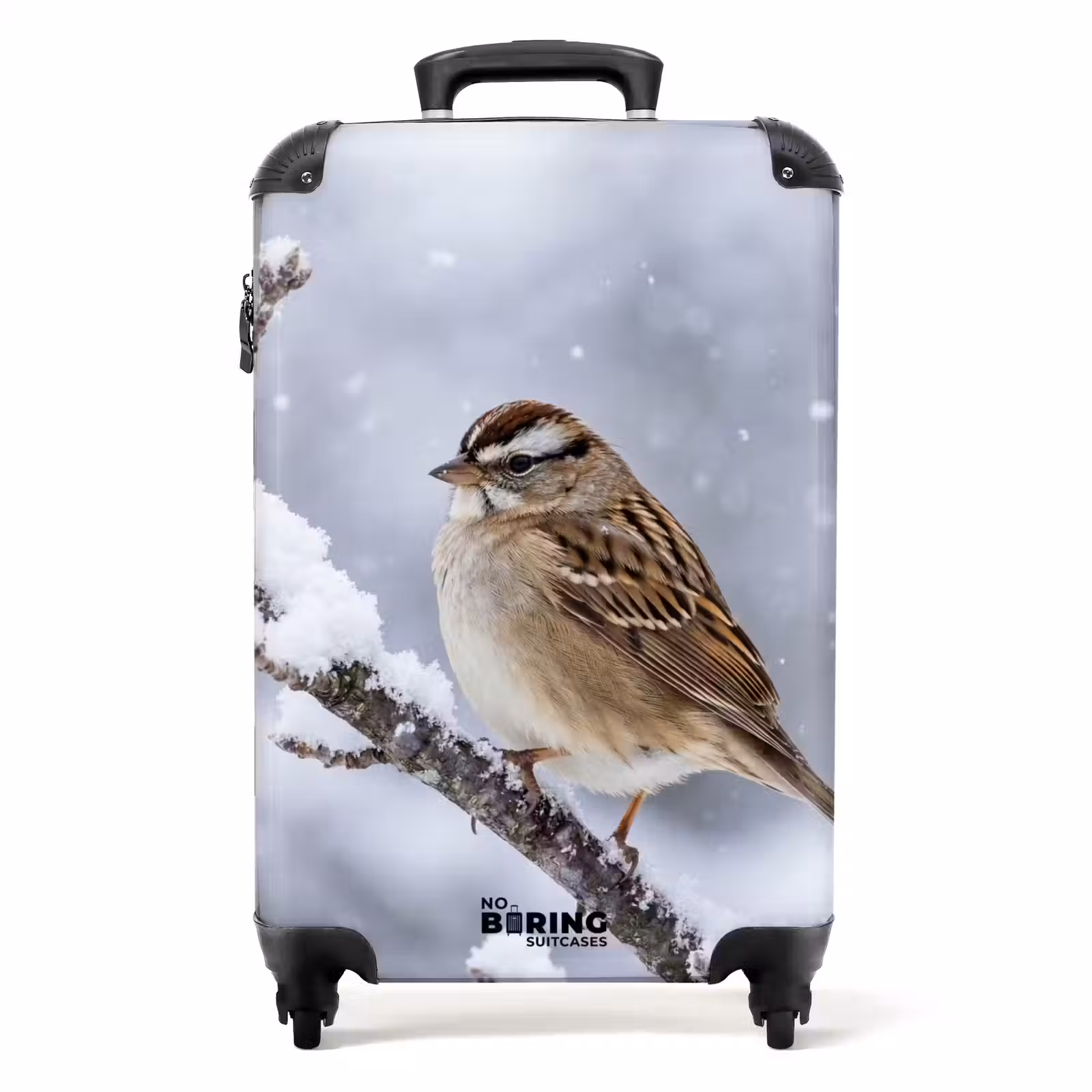 Koffer - Vogel – Ast – Schnee – Winter - Vogel - Tak - Sneeuw - Winter NBS - Handbagage koffer - Volwassenen Unisex middel