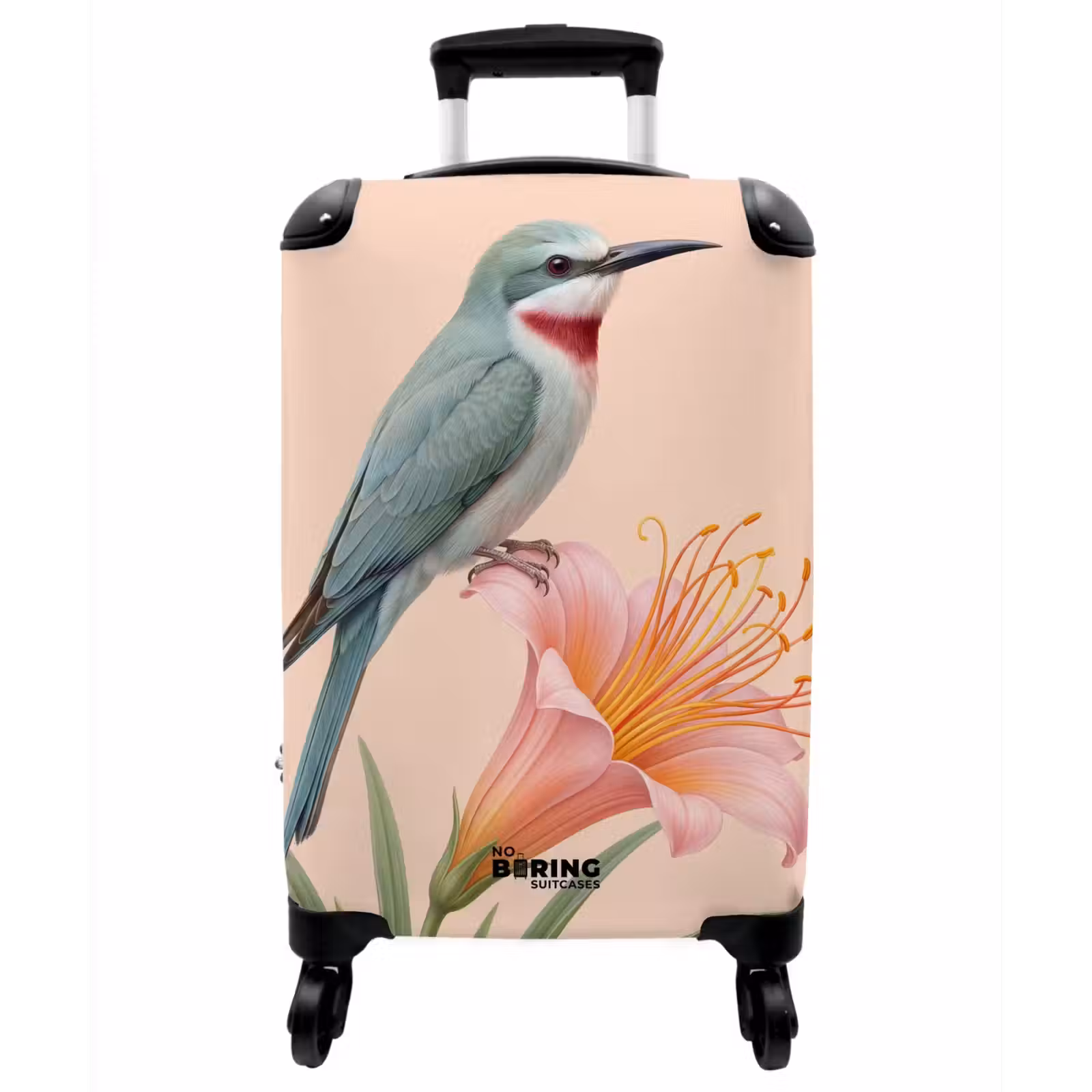 Koffer - Vogel – Blume – Natur – Rosa - Vogel - Bloem - Natuur - Roze NBS - Handbagage koffer - Vrouwen middel
