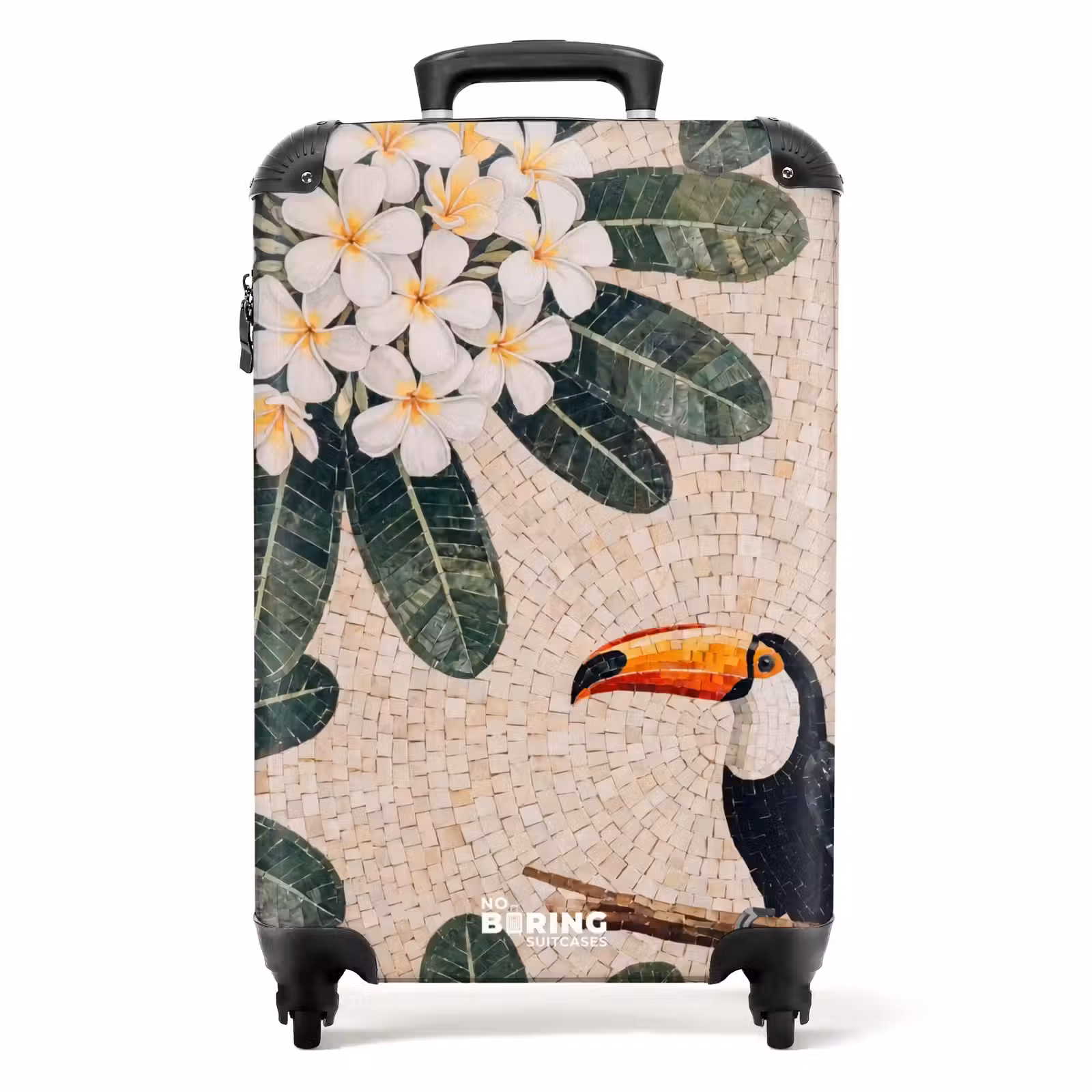 Koffer - Vogel – Mosaik – Tropisch – Natur – Bunt - Vogel - Mozaïek - Tropisch - Natuur - Kleurrijk NBS - Handbagage koffer - Volwassenen Unisex middel