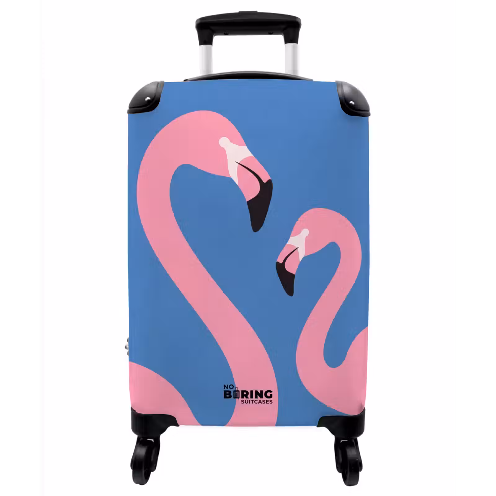 Koffer - Vogel – Paar – Tiere – Modern – Rosa - Vogel - Paar - Dieren - Modern - Roze NBS - Handbagage koffer - Vrouwen middel