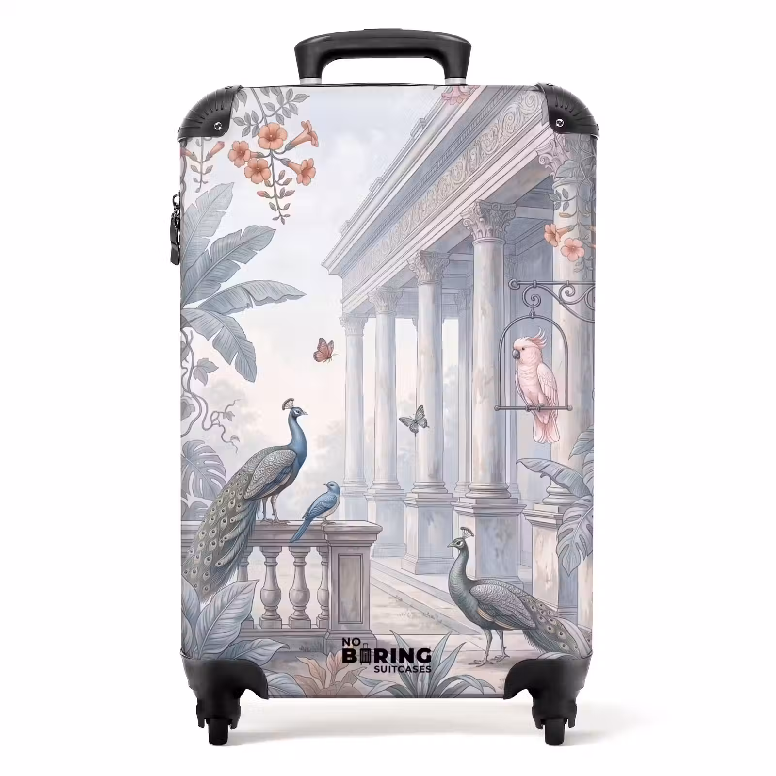 Koffer - Vogel – Pfau – Architektur – Klassisch – Grün - Vogel - Pauw - Architectuur - Klassiek - Groen NBS - Handbagage koffer - Volwassenen Unisex middel