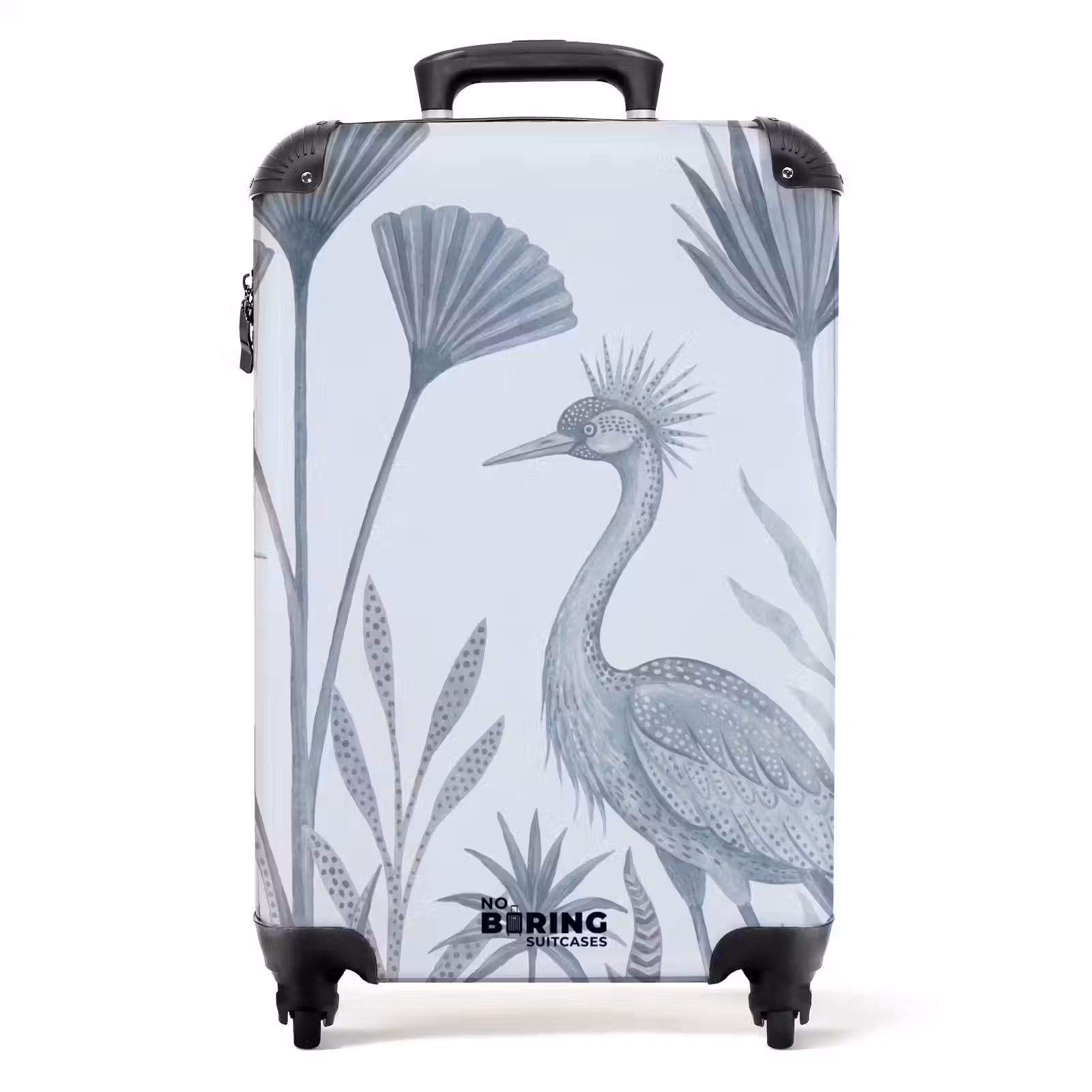Koffer - Vogel – Tropisch – Illustration – Blaugrau – Natur - Vogel - Tropisch - Illustratie - Blauwgrijs - Natuur NBS - Handbagage koffer - Volwassenen Unisex middel