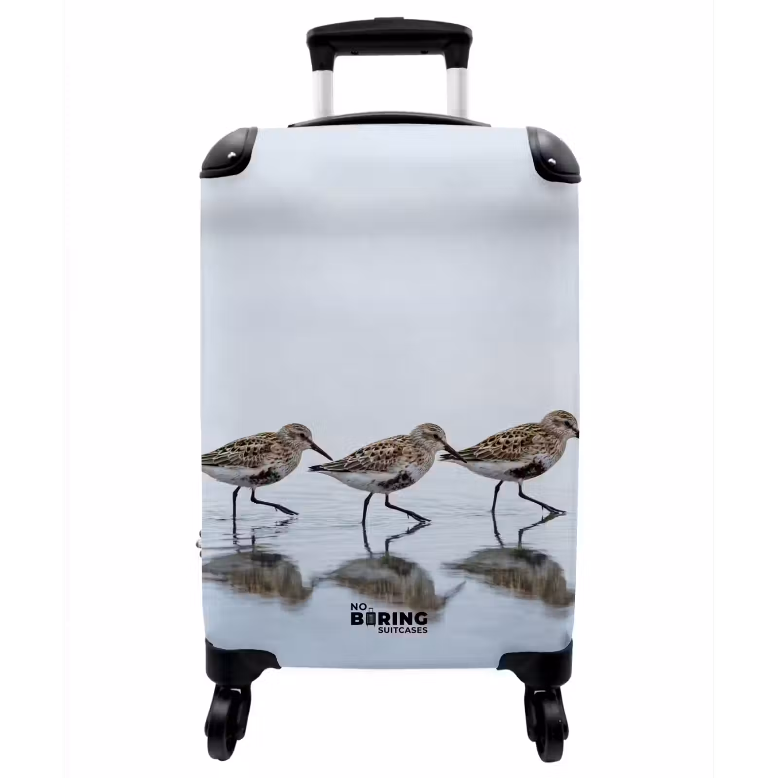 Koffer - Vögel – Wasser – Grau - Vogels - Water - Grijs NBS - Handbagage koffer - Vrouwen middel