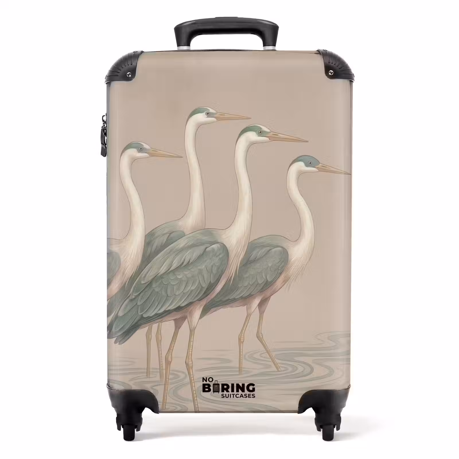Koffer - Vogel – Wasser – Natur – Vintage - Vogel - Water - Natuur - Vintage NBS - Handbagage koffer - Volwassenen Unisex middel