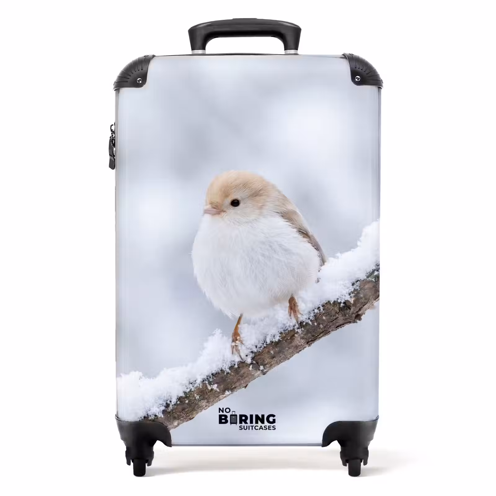 Koffer - Vögelchen – Schnee – Ast – Winter – Sanft - Vogeltje - Sneeuw - Tak - Winter - Zacht NBS - Handbagage koffer - Volwassenen Unisex middel