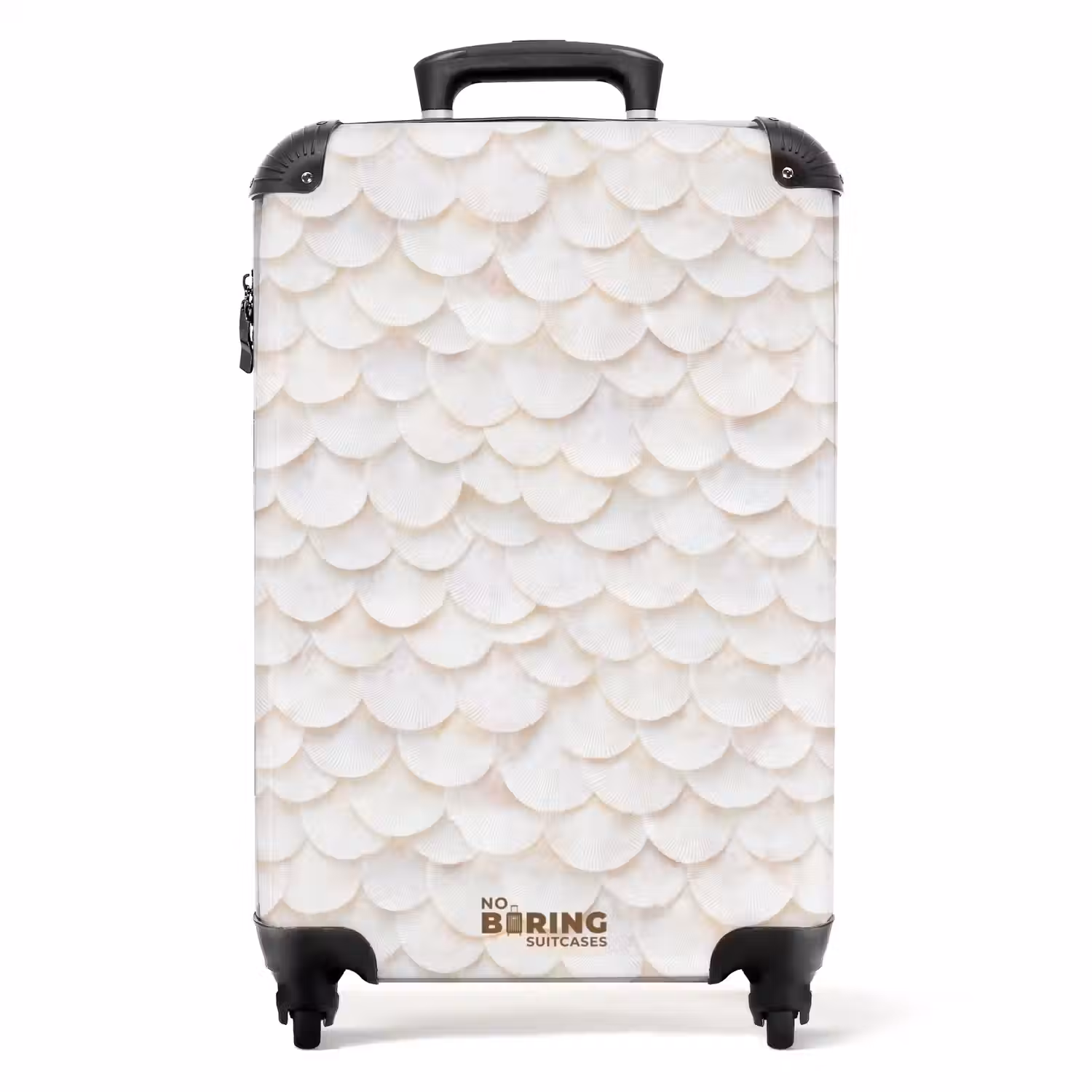 Schubben - Wit - Elegant NBS - Handbagage koffer - Volwassenen Unisex middel -productfoto_recht