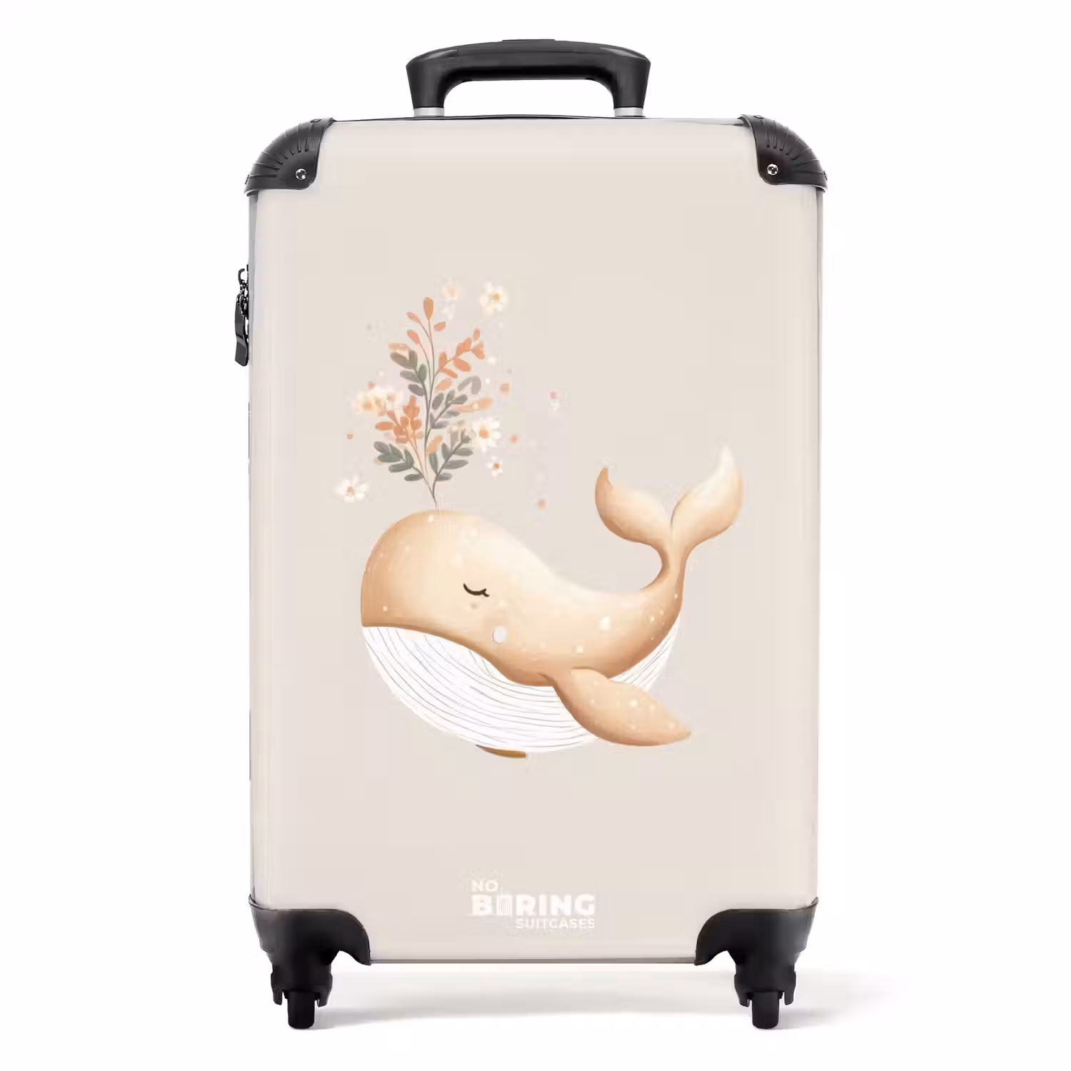 Walvis in pastel beige kleuren NBS - Handbagage koffer - Volwassenen Unisex middel -productfoto_recht