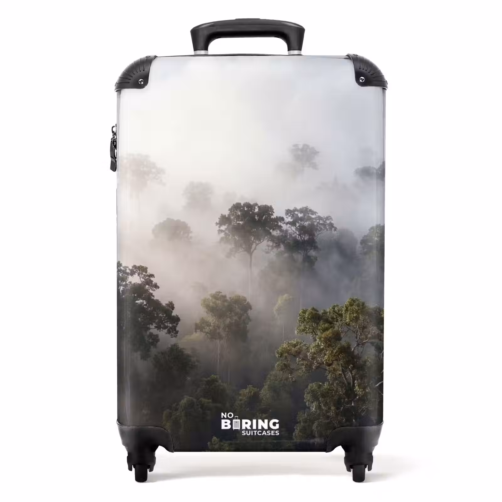 Koffer - Wald – Nebel – Natur – Grün - Bos - Mist - Natuur - Groen NBS - Handbagage koffer - Volwassenen Unisex middel