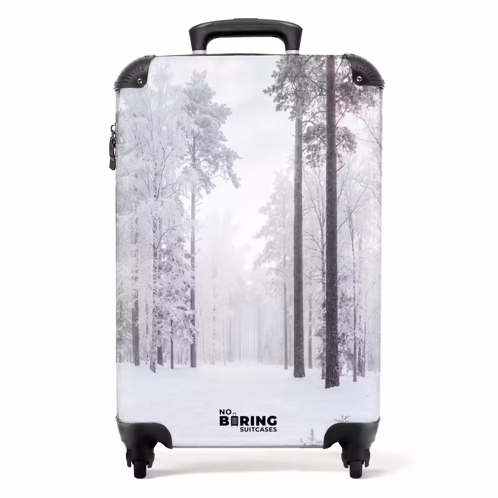 Koffer - Wald – Schnee – Weg – Winter – Stille - Bos - Sneeuw - Pad - Winter - Stilte NBS - Handbagage koffer - Volwassenen Unisex middel
