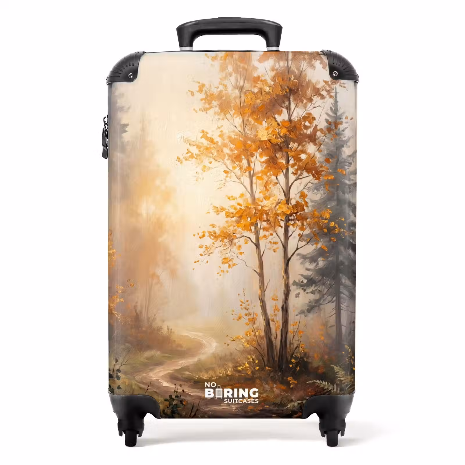 Koffer - Waldweg – Herbstblätter – Natur – Malerisch – Orange - Bospad - Herfstbladeren - Natuur - Schilderachtig - Oranje NBS - Handbagage koffer - Volwassenen Unisex middel