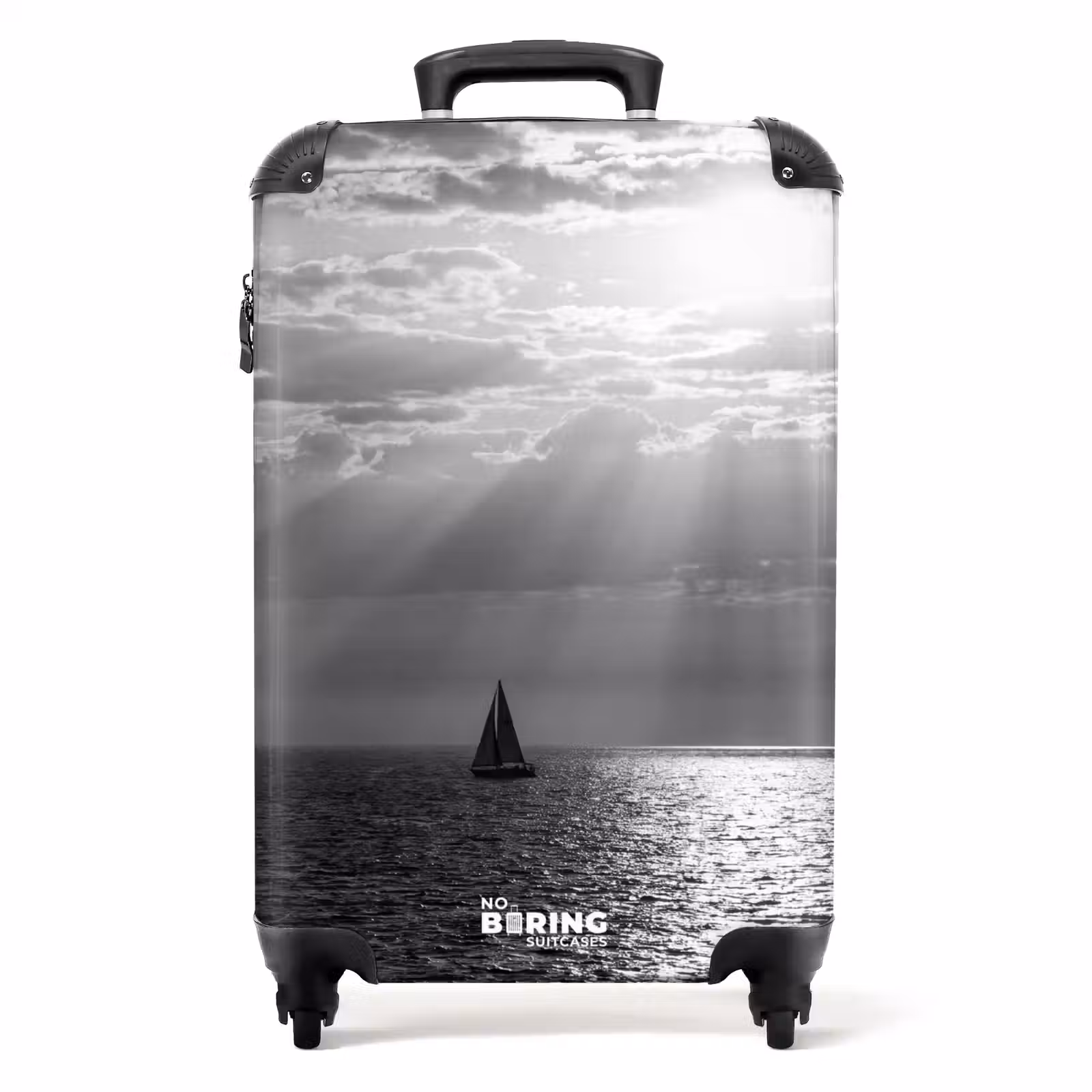 Koffer - Wasser – Boot – Luft – Natur – Schwarz-Weiß - Water - Boot - Lucht - Natuur - Zwart-wit NBS - Handbagage koffer - Volwassenen Unisex middel