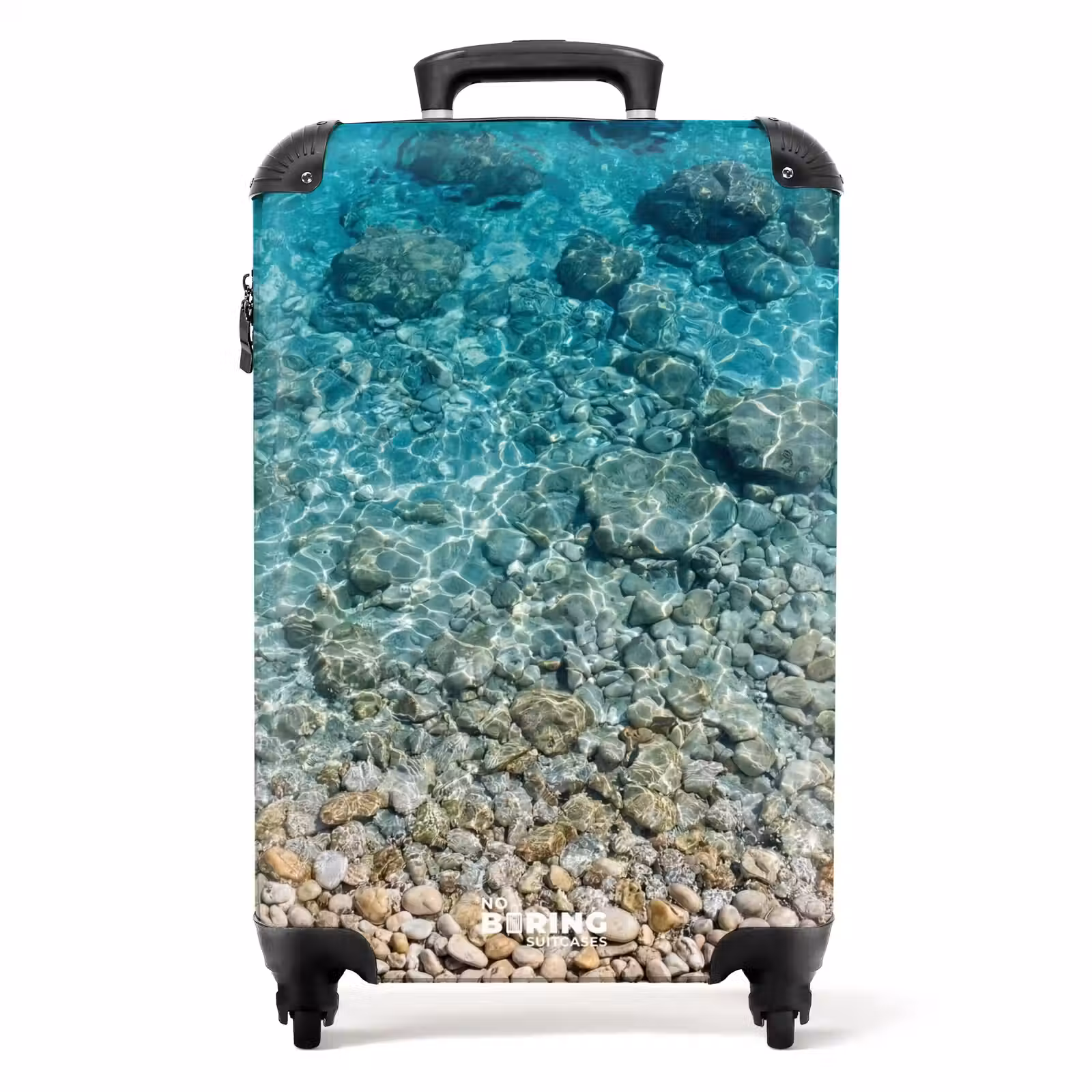 Koffer - Wasser – Kieselsteine – Natur – Lebendig – Türkis - Water - Kiezels - Natuur - Levendig - Turkoois NBS - Handbagage koffer - Volwassenen Unisex middel