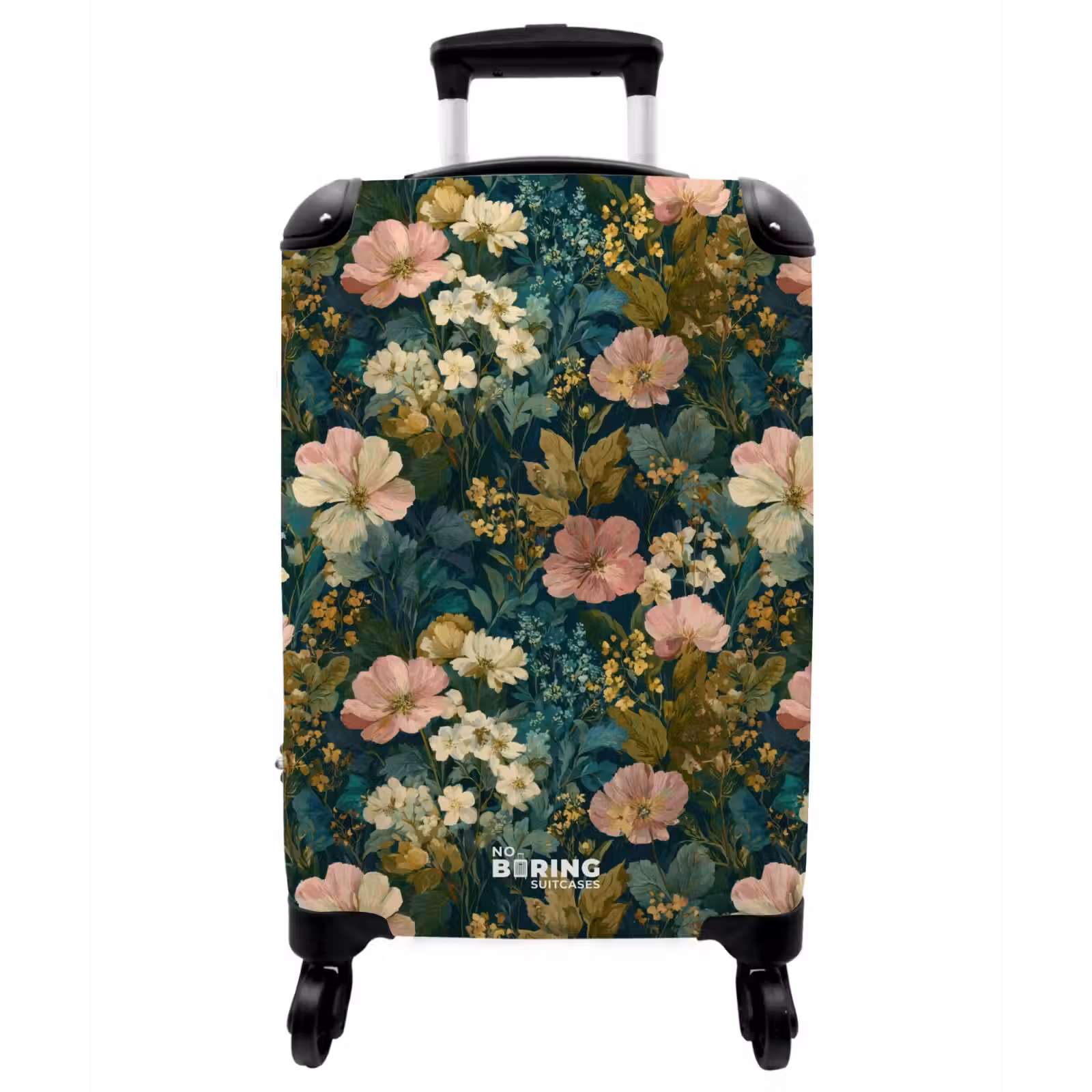 Koffer - Wildblumen – Botanisch – Muster – Rosa – Romantisch - Wilde bloemen - Botanisch - Patroon - Roze - Romantisch NBS - Handbagage koffer - Vrouwen middel