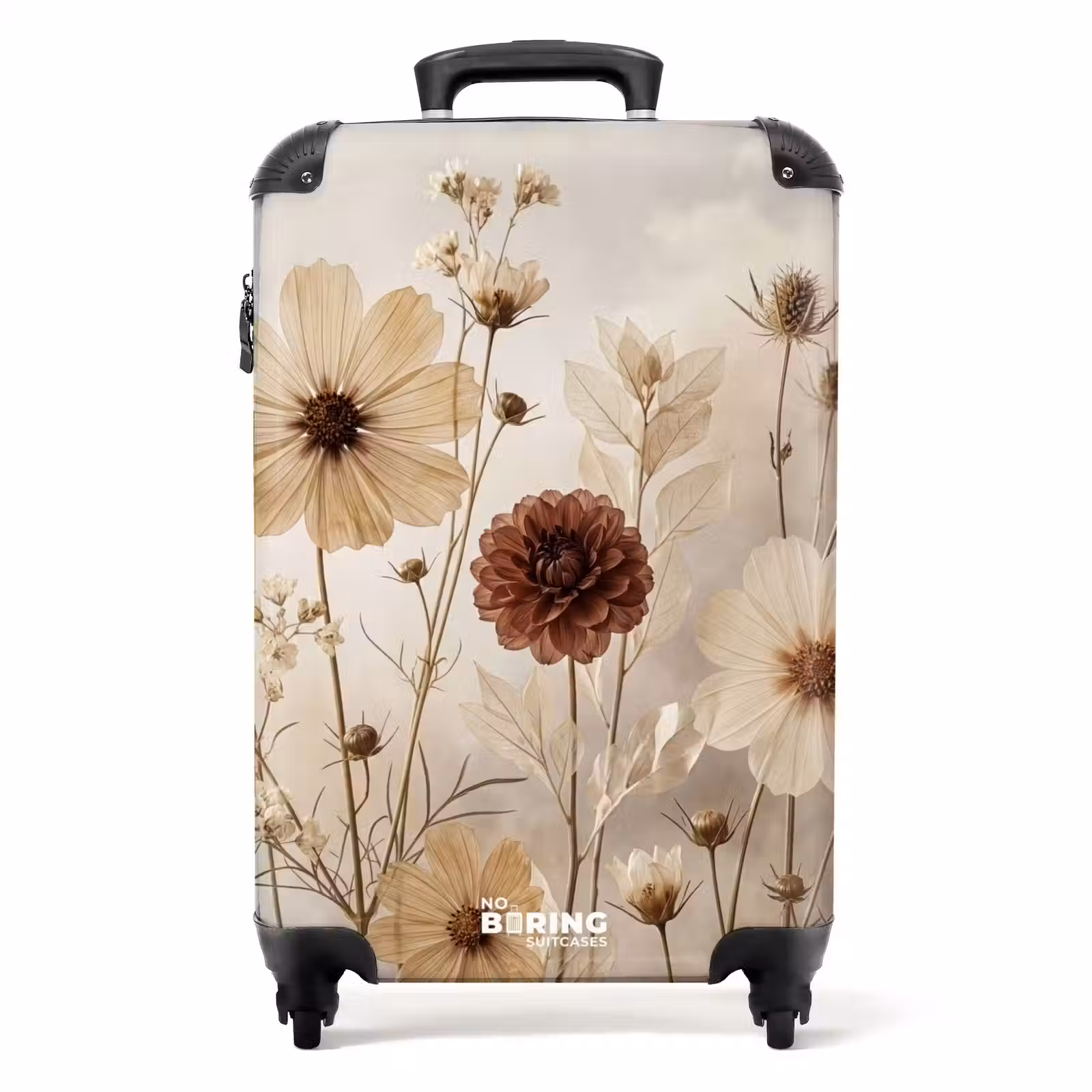 Koffer - Wildblumen – Botanisch – Vintage – Natur – Rustikal - Wilde bloemen - Botanisch - Vintage - Natuur - Rustiek NBS - Handbagage koffer - Volwassenen Unisex middel