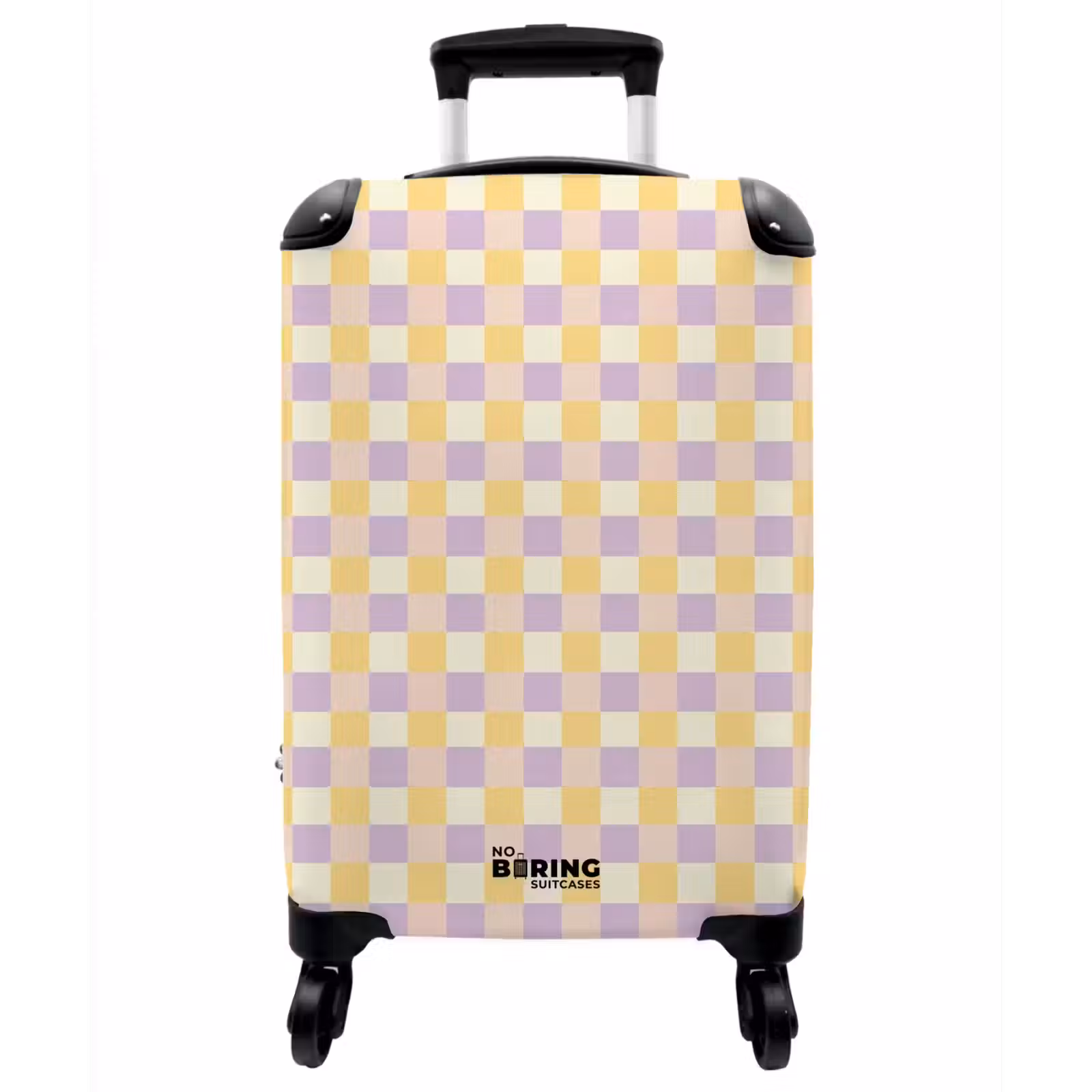 Koffer - Würfel – Lila – Gelb - Blokjes - Lila - Geel NBS - Handbagage koffer - Vrouwen middel