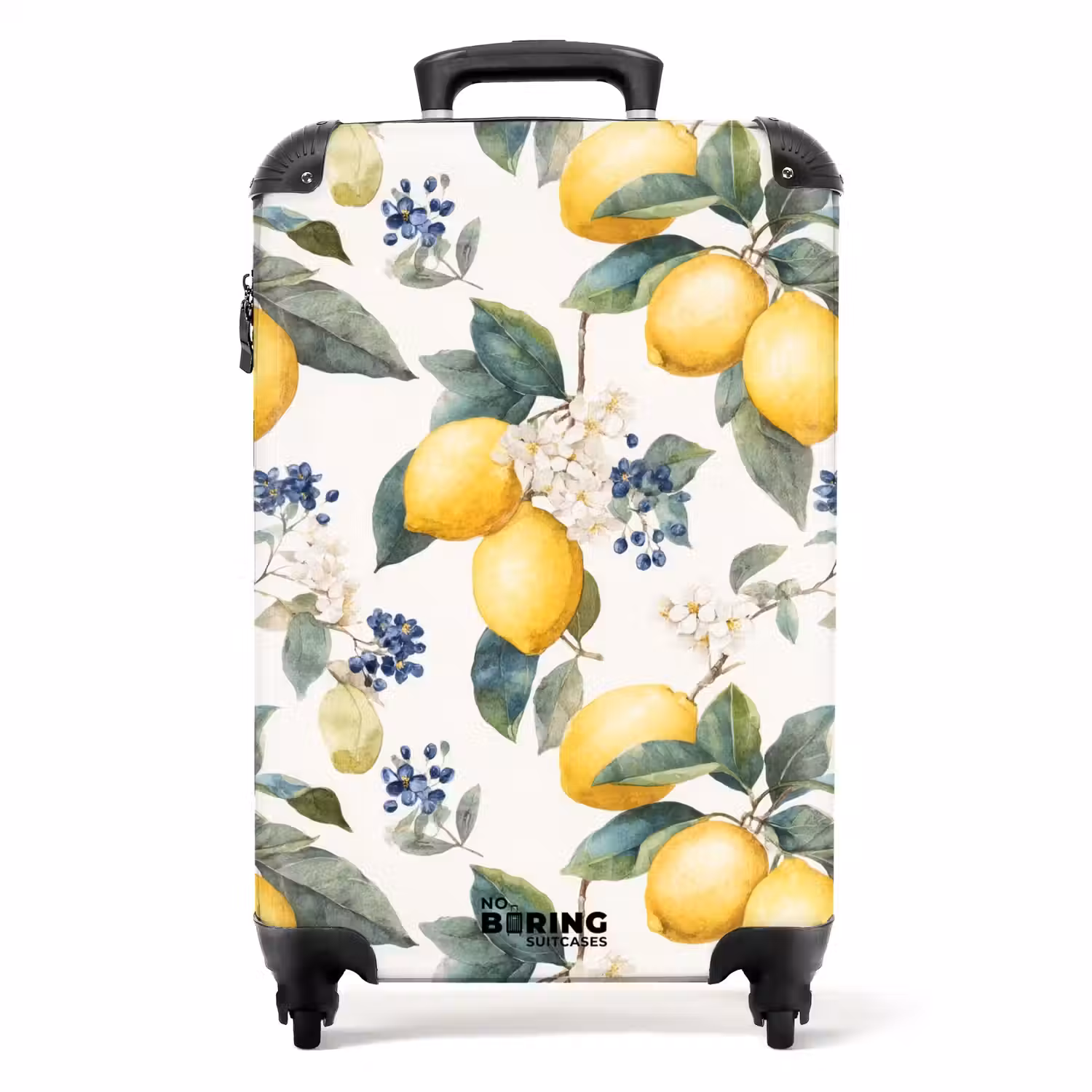 Citroen met bloesem patroon NBS - Handbagage koffer - Volwassenen Unisex middel -productfoto_recht