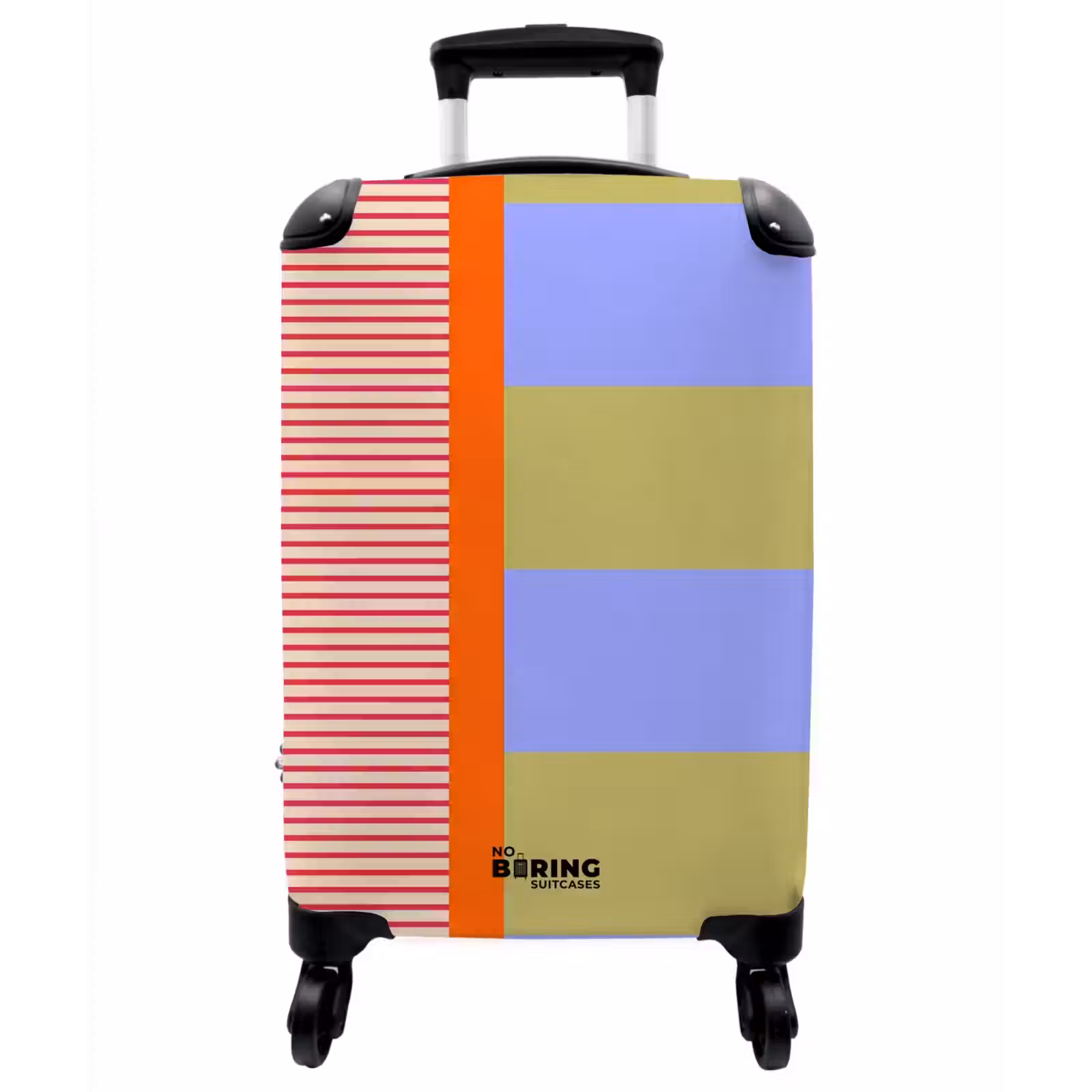 Koffer - Zusammenfassung – Geometrie – Streifen – Blöcke – Rot - Abstract - Geometrie - Strepen - Blokken - Rood NBS - Handbagage koffer - Vrouwen middel