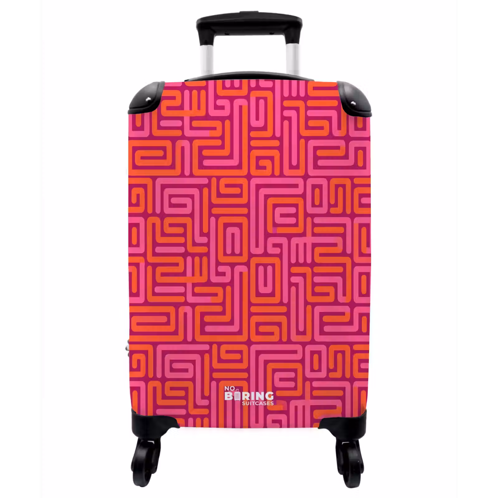 Koffer - Zusammenfassung – Muster – Linien – Rosa – Orange - Abstract - Patroon - Lijnen - Roze - Oranje NBS - Handbagage koffer - Vrouwen middel