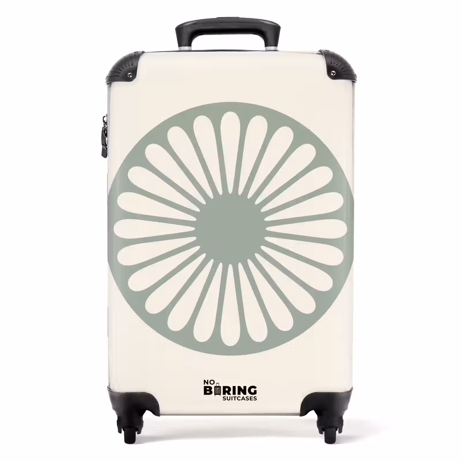 Koffer - Zusammenfassung – Muster – Radial – Modern – Grün - Abstract - Patroon - Radiaal - Modern - Groen NBS - Handbagage koffer - Volwassenen Unisex middel