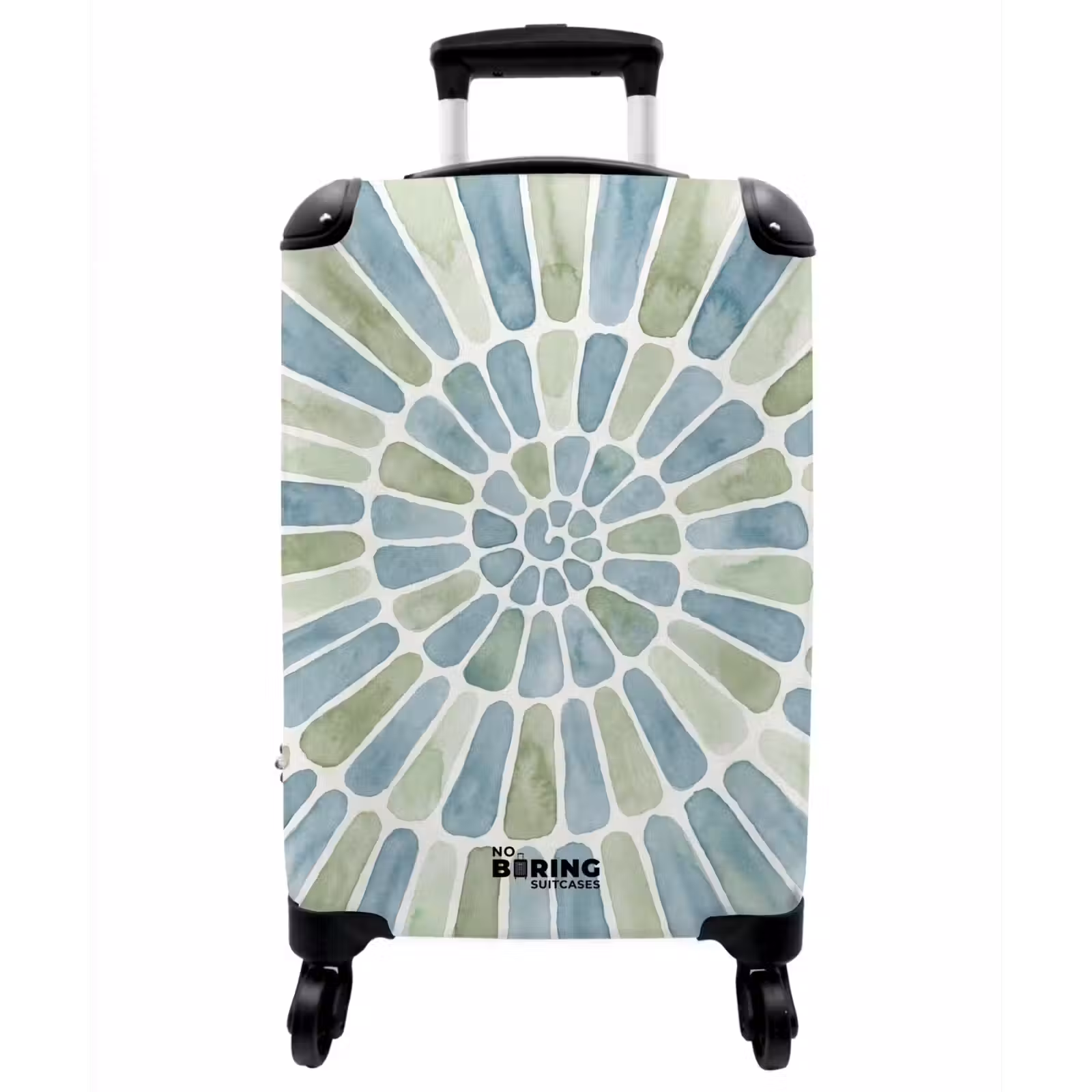 Koffer - Zusammenfassung – Spirale – Muster – Modern – Blau – Grün - Abstract - Spiraal - Patroon - Modern - Blauw - Groen NBS - Handbagage koffer - Vrouwen middel