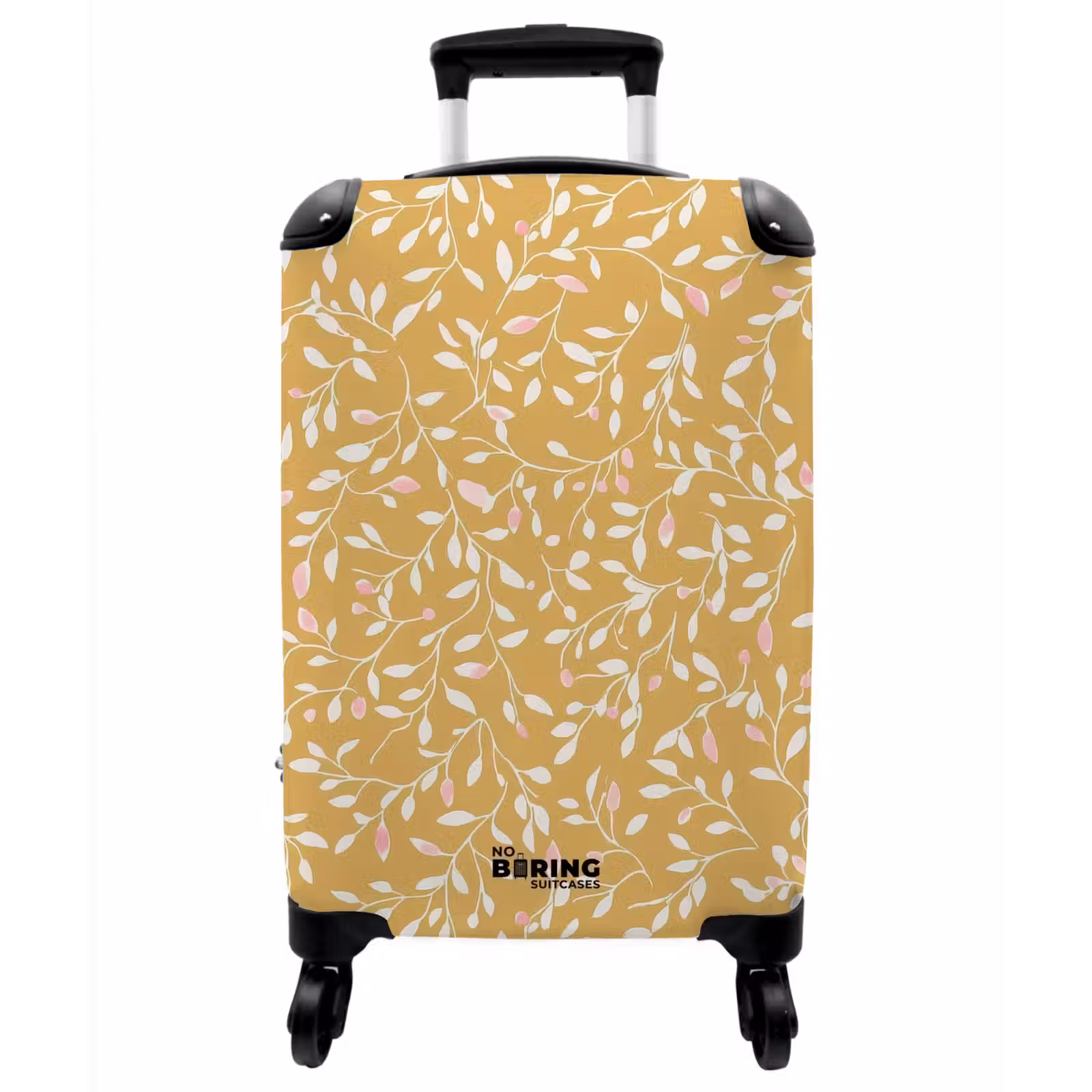 Koffer - Zweige – Muster – Ocker - Takjes - Patroon - Oker NBS - Handbagage koffer - Vrouwen middel