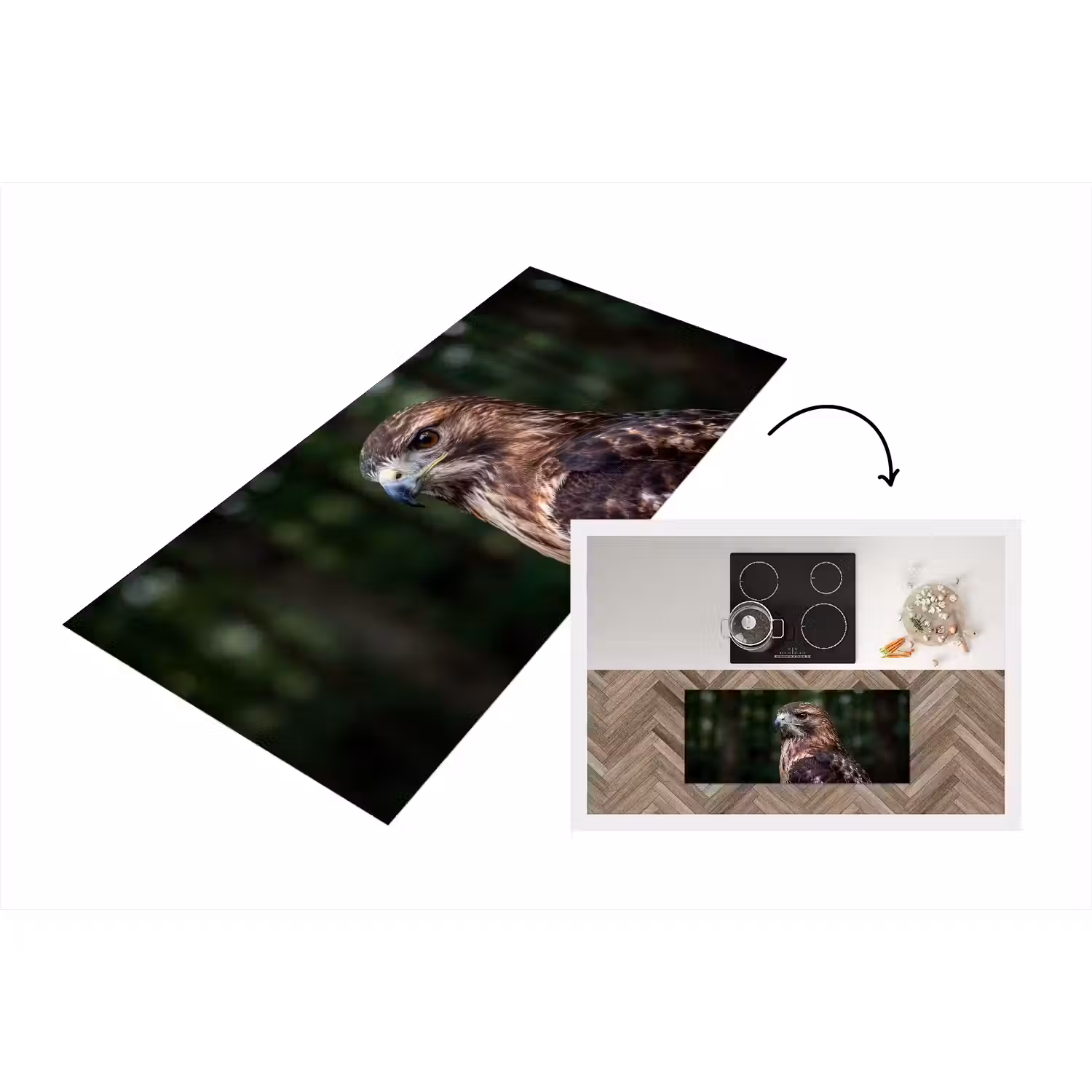 Buizerd - Roofvogel - Natuur - Bruin Keukenloper - keukenmat middel -3d