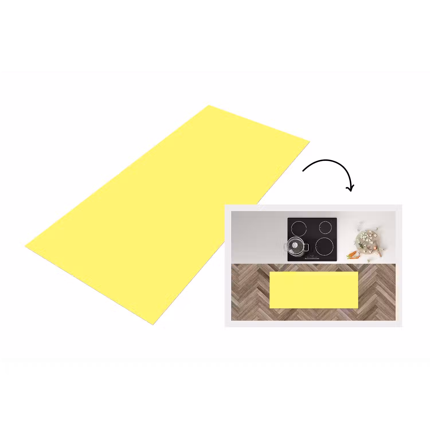 Buttery - Beige - Geel Keukenloper - keukenmat middel 536 -3d