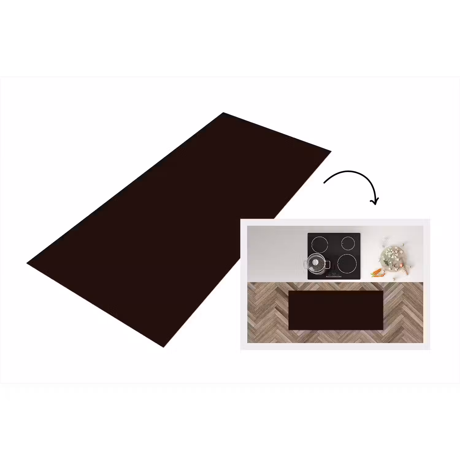 Deep - Obsidian - Bruin Keukenloper - keukenmat middel 536 -3d