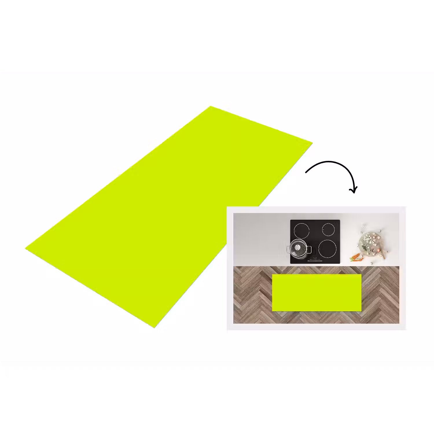 Electric - Lemon - Geel Keukenloper - keukenmat middel 536 -3d