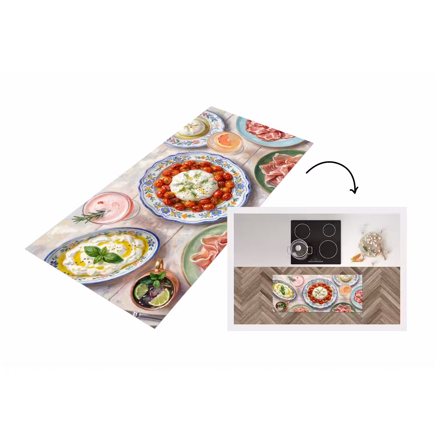 Eten - Tafel - Divers - Modern Keukenloper - keukenmat middel -3d