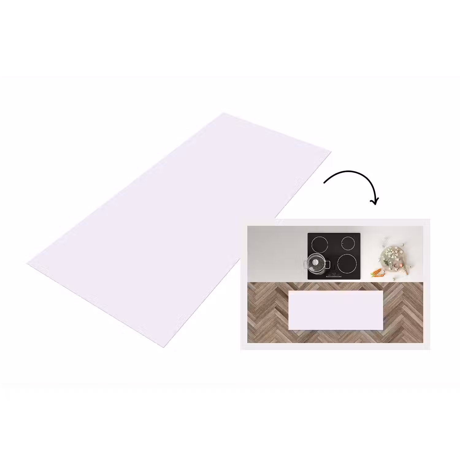 Lilac - Luxe - Paars Keukenloper - keukenmat middel 536 -3d