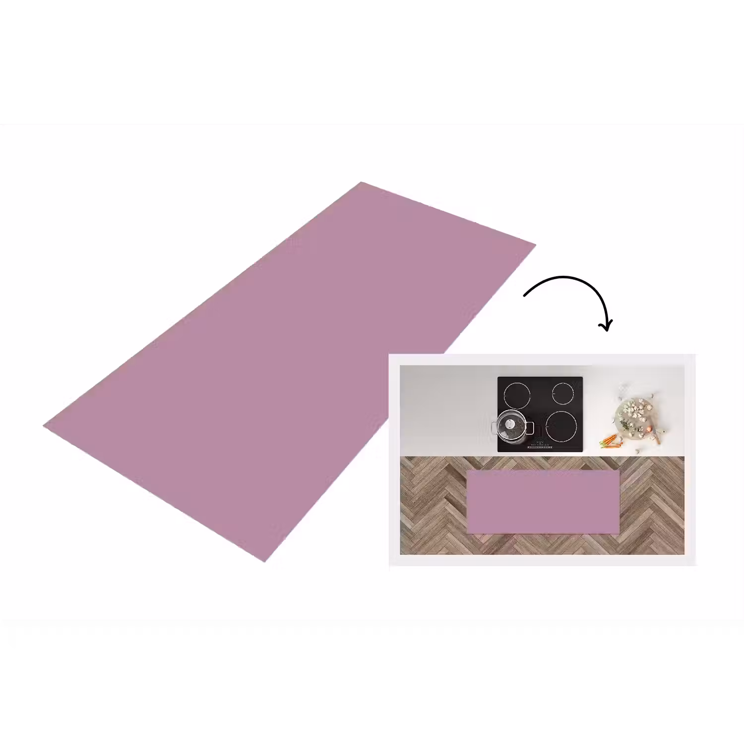Lilac - Paars - Mauve Keukenloper - keukenmat middel 536 -3d