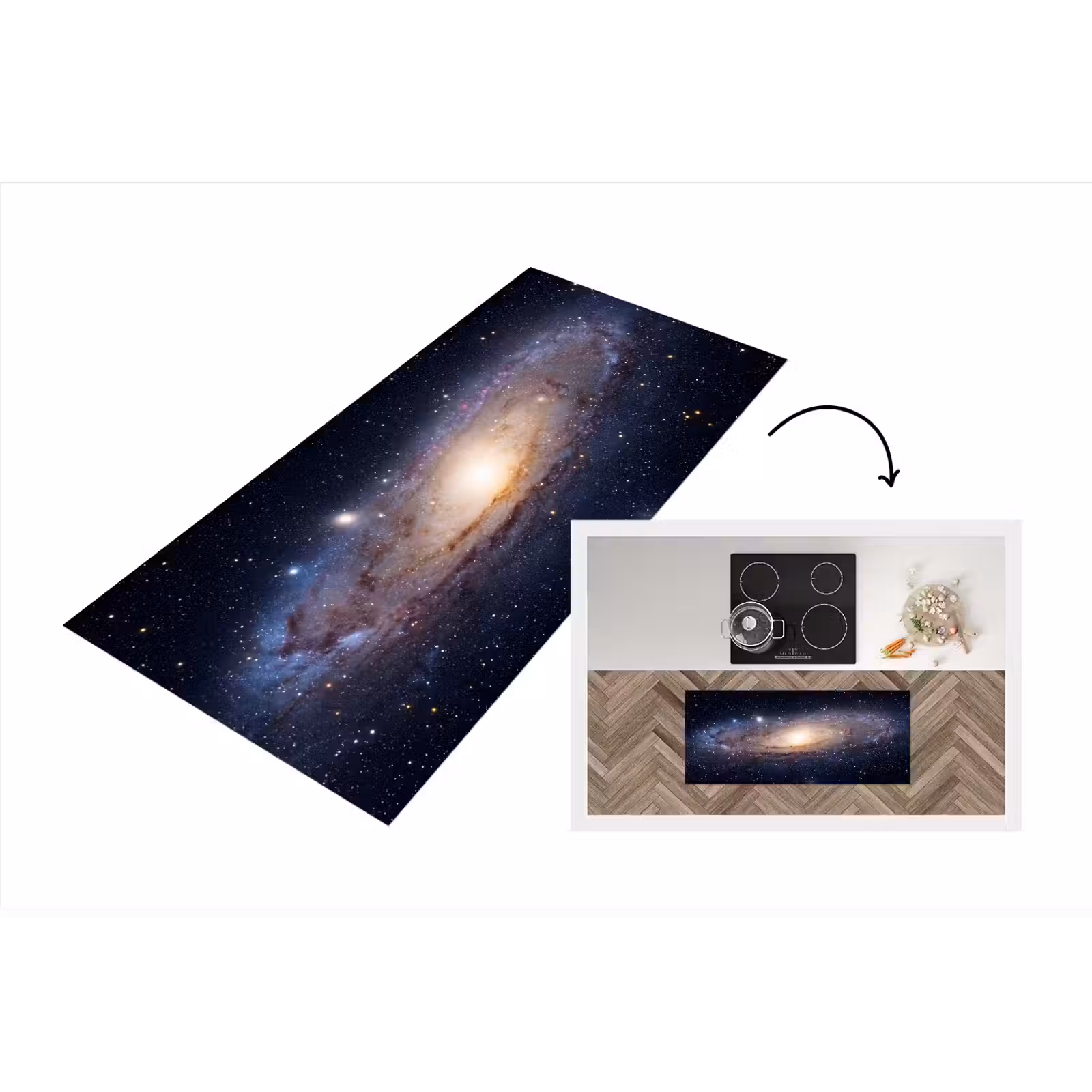 Küchenläufer - Galaxie – Weltraum – Kosmos - Sterrenstelsel - Ruimte - Kosmos Keukenloper - keukenmat middel