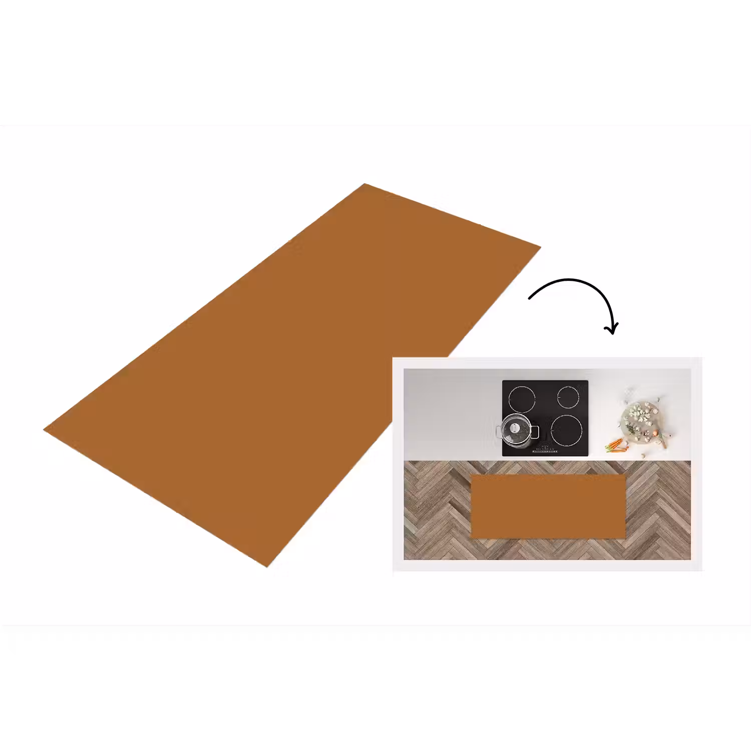 Spiced - Cinnamon - Bruin Keukenloper - keukenmat middel 536 -3d
