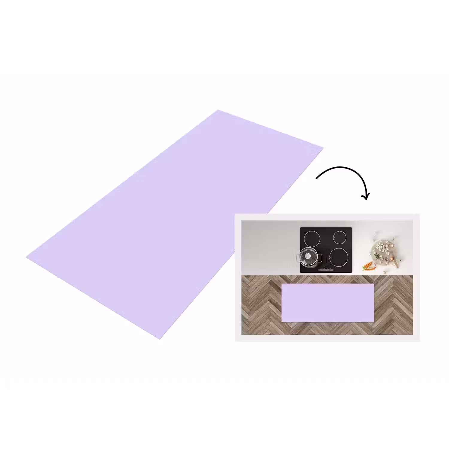 Light - Orchid - Paars Keukenloper - keukenmat middel 536 -3d