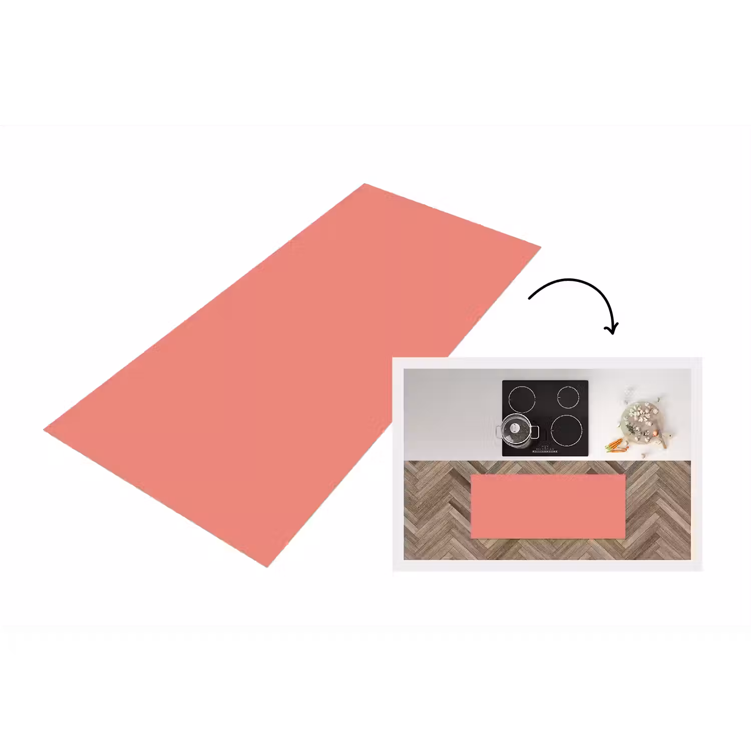 Coral - Reef - Rood Keukenloper - keukenmat middel 536 -3d