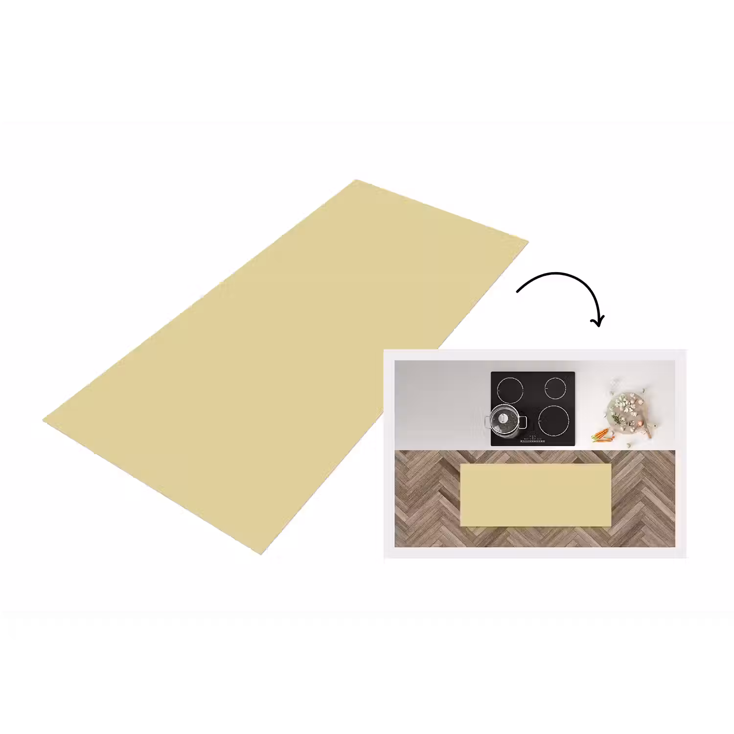 Mellow - Touch - Geel Keukenloper - keukenmat middel 536 -3d