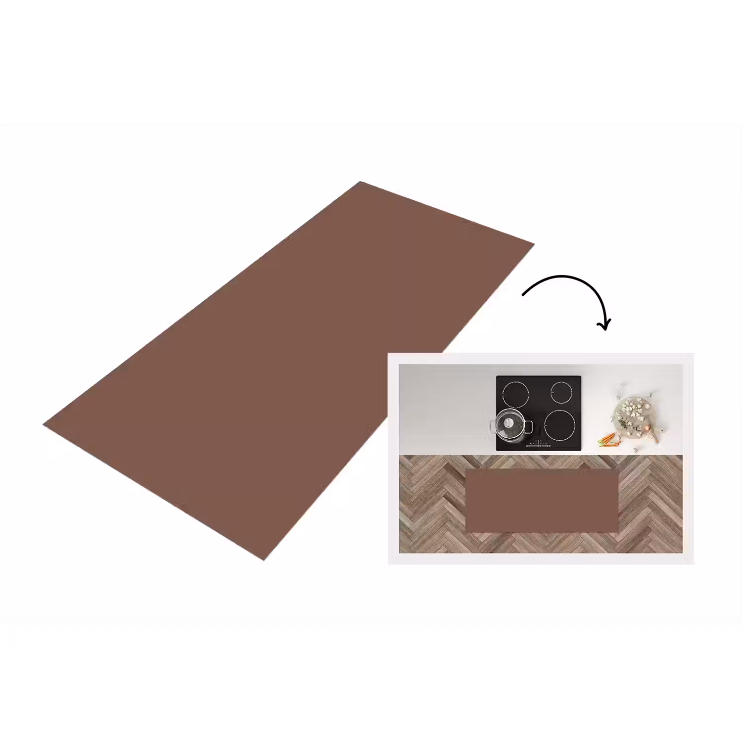 Muted - Chestnut - Bruin Keukenloper - keukenmat middel 536 -3d