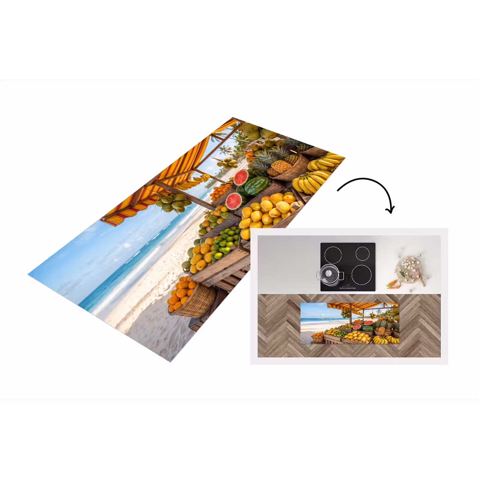 Küchenläufer - Obst – Strand – Tropisch - Fruit - Strand - Tropisch Keukenloper - keukenmat middel