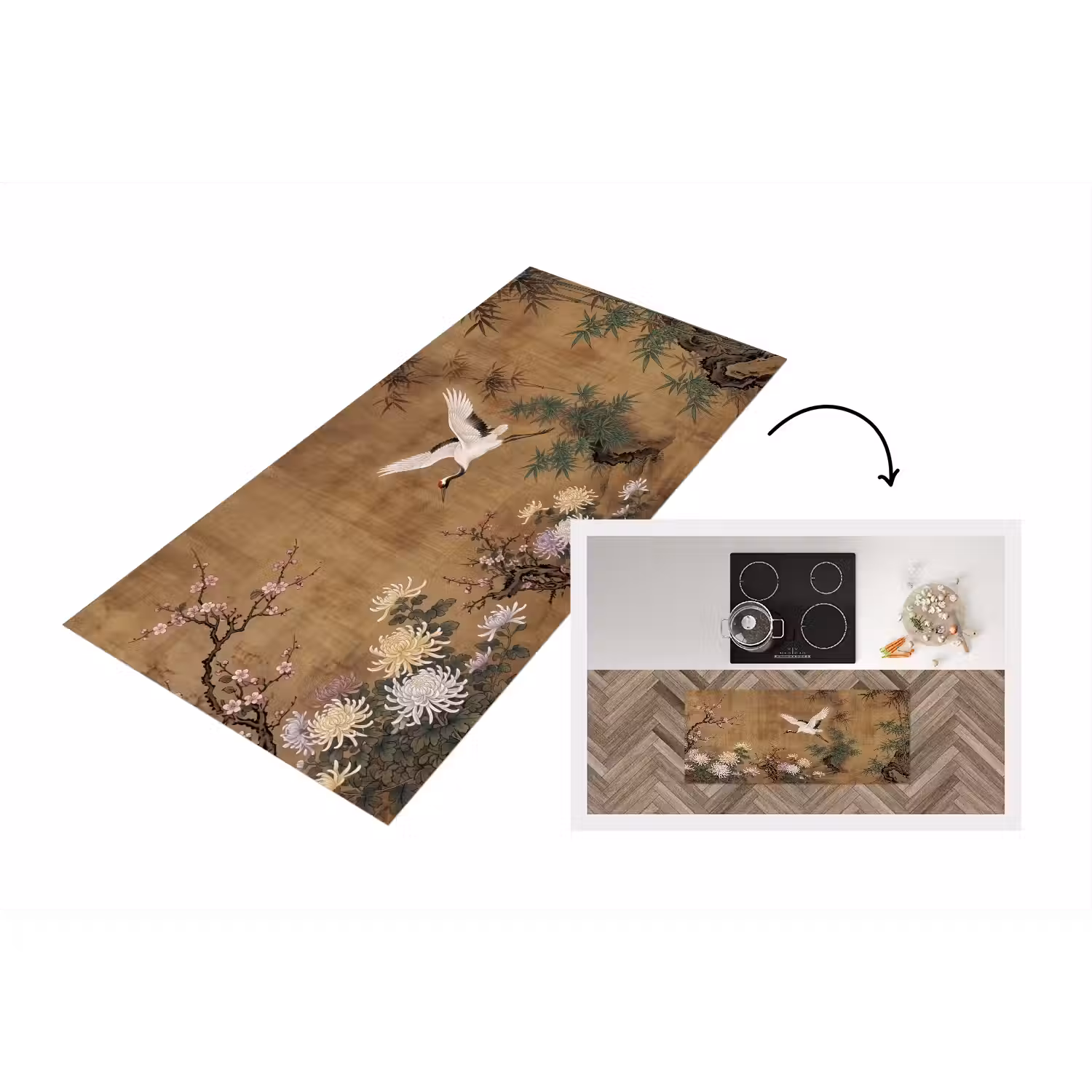 Oosters - Elegant - Kleurrijk Keukenloper - keukenmat middel -3d
