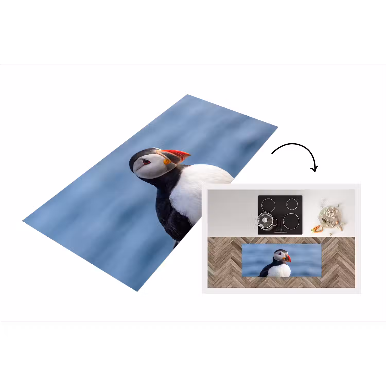 Papegaaiduiker - Portret - Natuur Keukenloper - keukenmat middel -3d