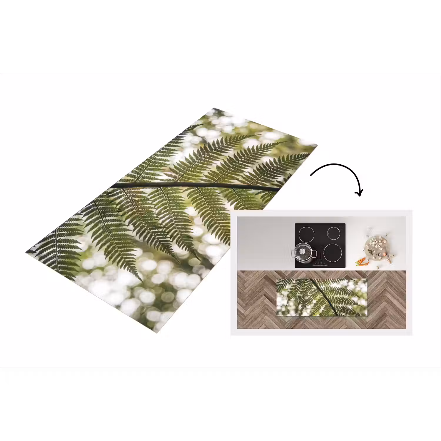 Plant - Blad - Natuur - Groen - Detail Keukenloper - keukenmat middel -3d