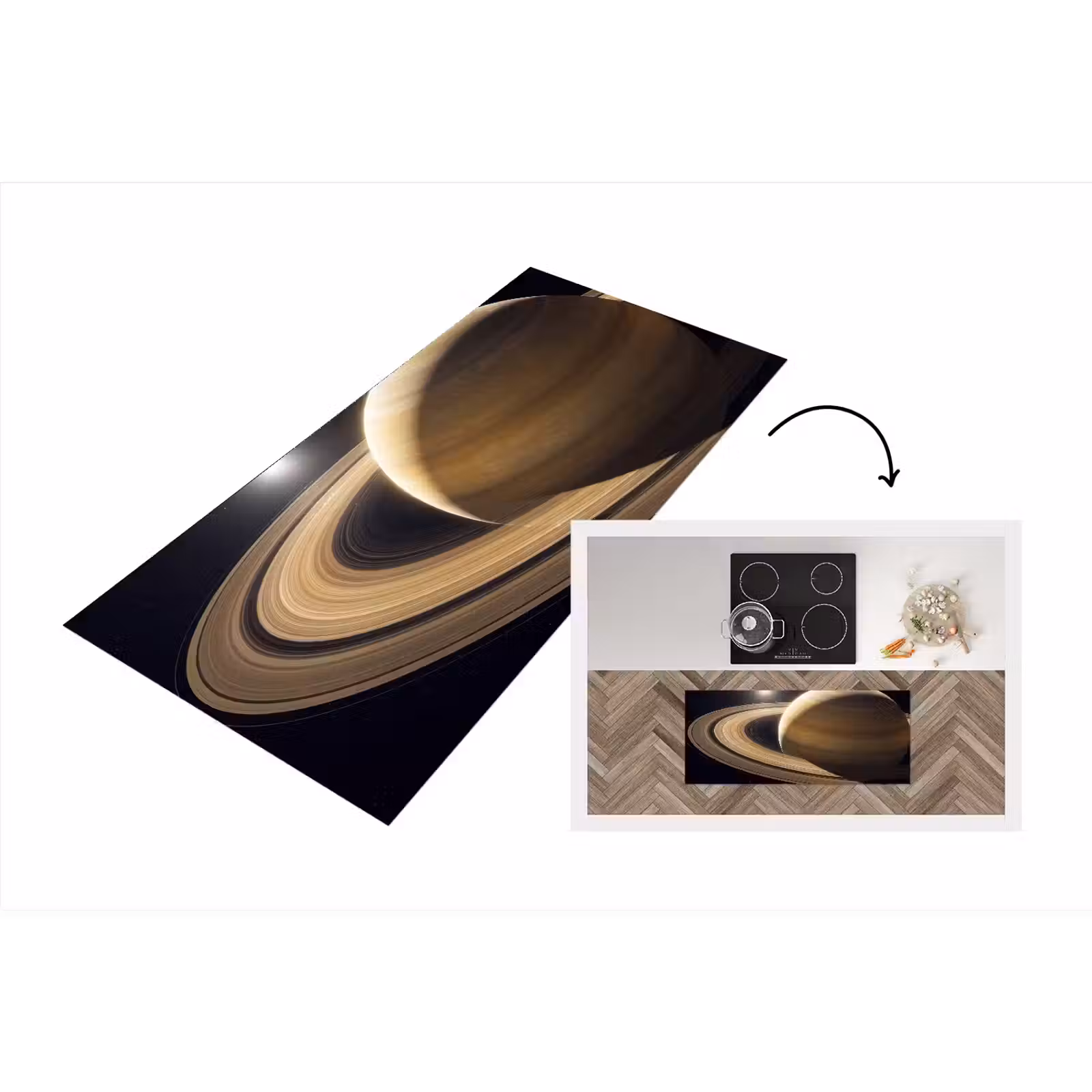 Küchenläufer - Planet – Ringe – Weltraum - Planeet - Ringen - Ruimte Keukenloper - keukenmat middel