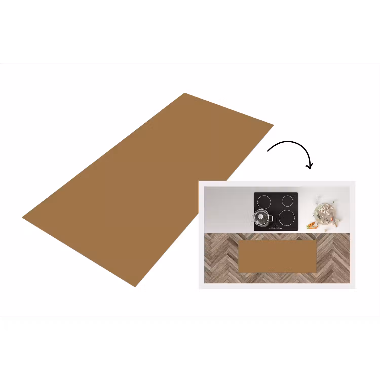 Sahara - Earth - Oranje Keukenloper - keukenmat middel 536 -3d