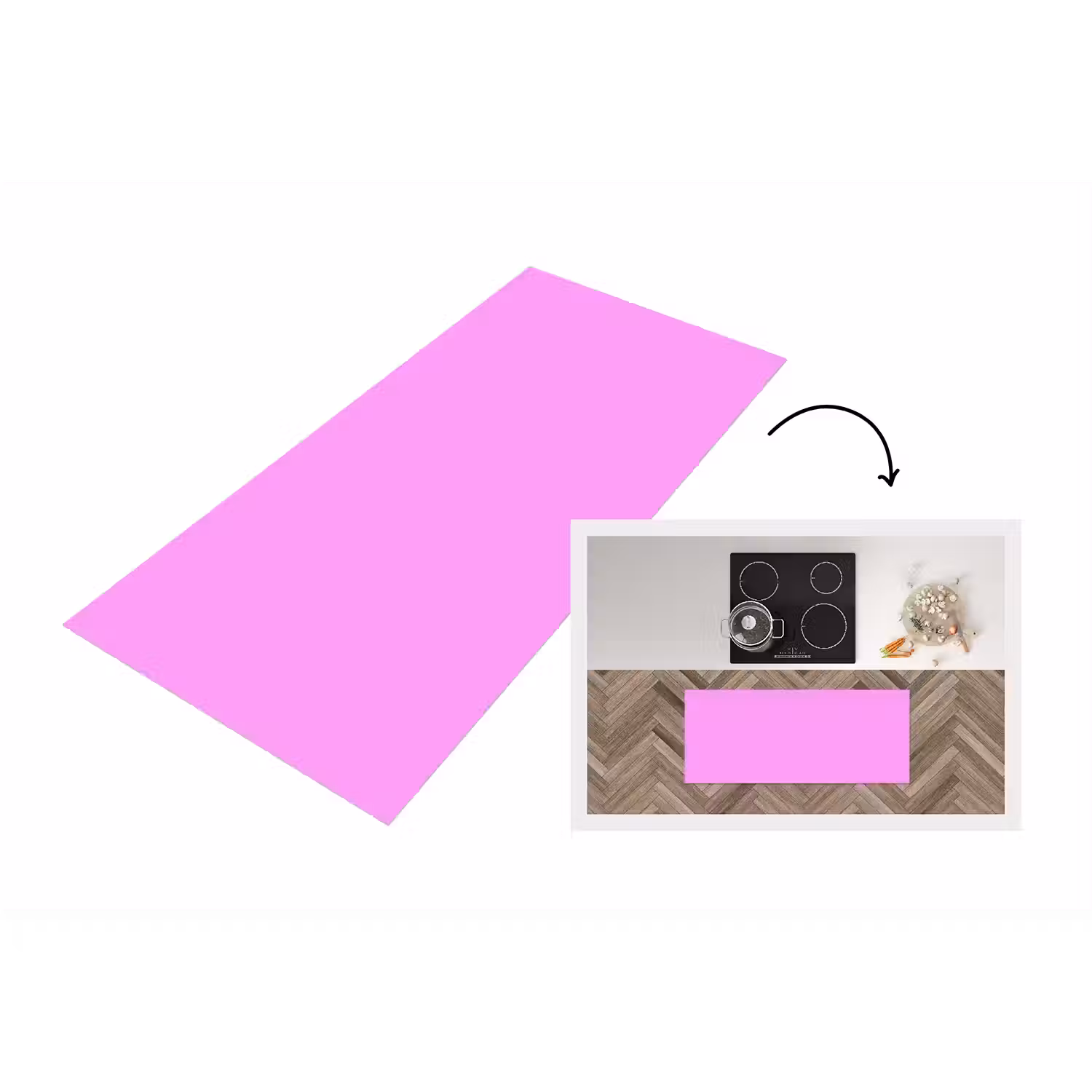 Soft - Lavender - Roze Keukenloper - keukenmat middel 536 -3d