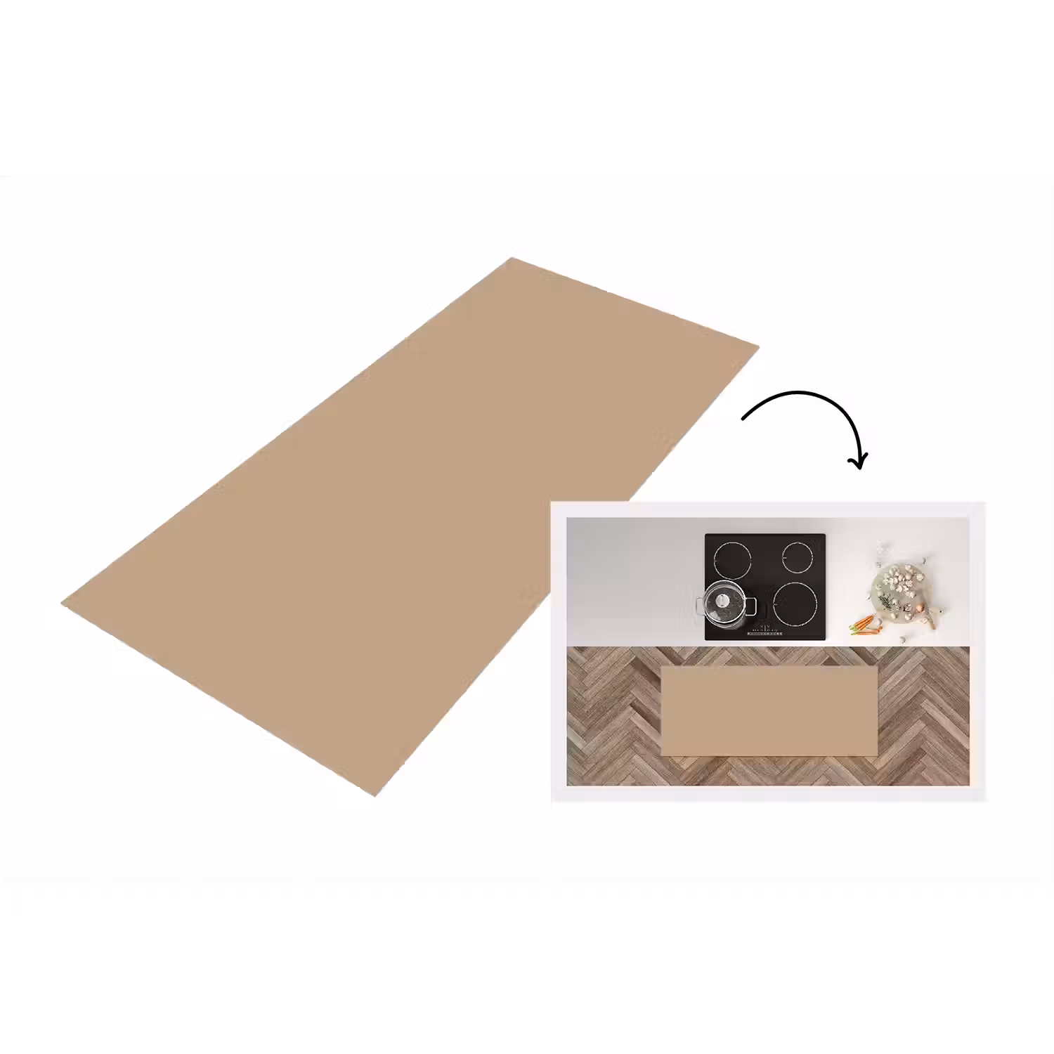 Soft - Taupe - Bruin Keukenloper - keukenmat middel 536 -3d