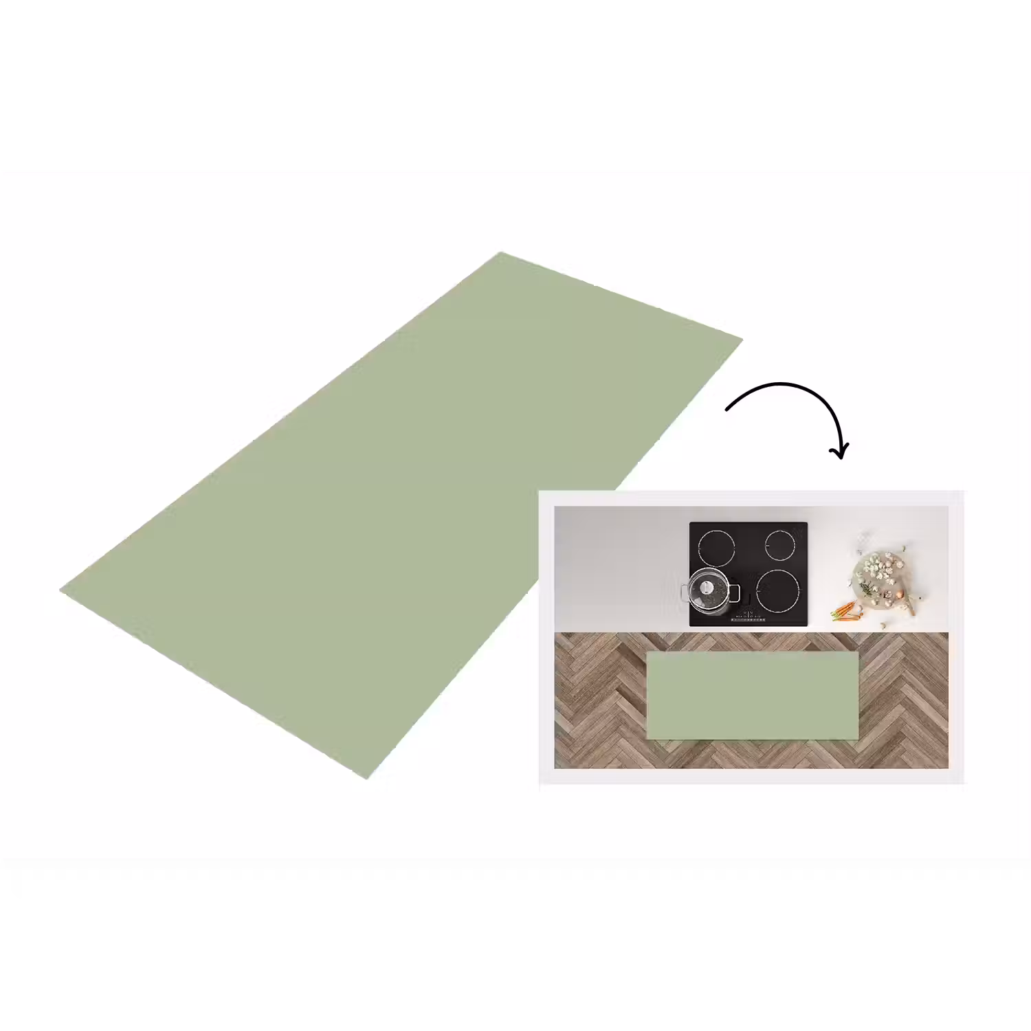 Spring - Sprint - Groen Keukenloper - keukenmat middel 536 -3d