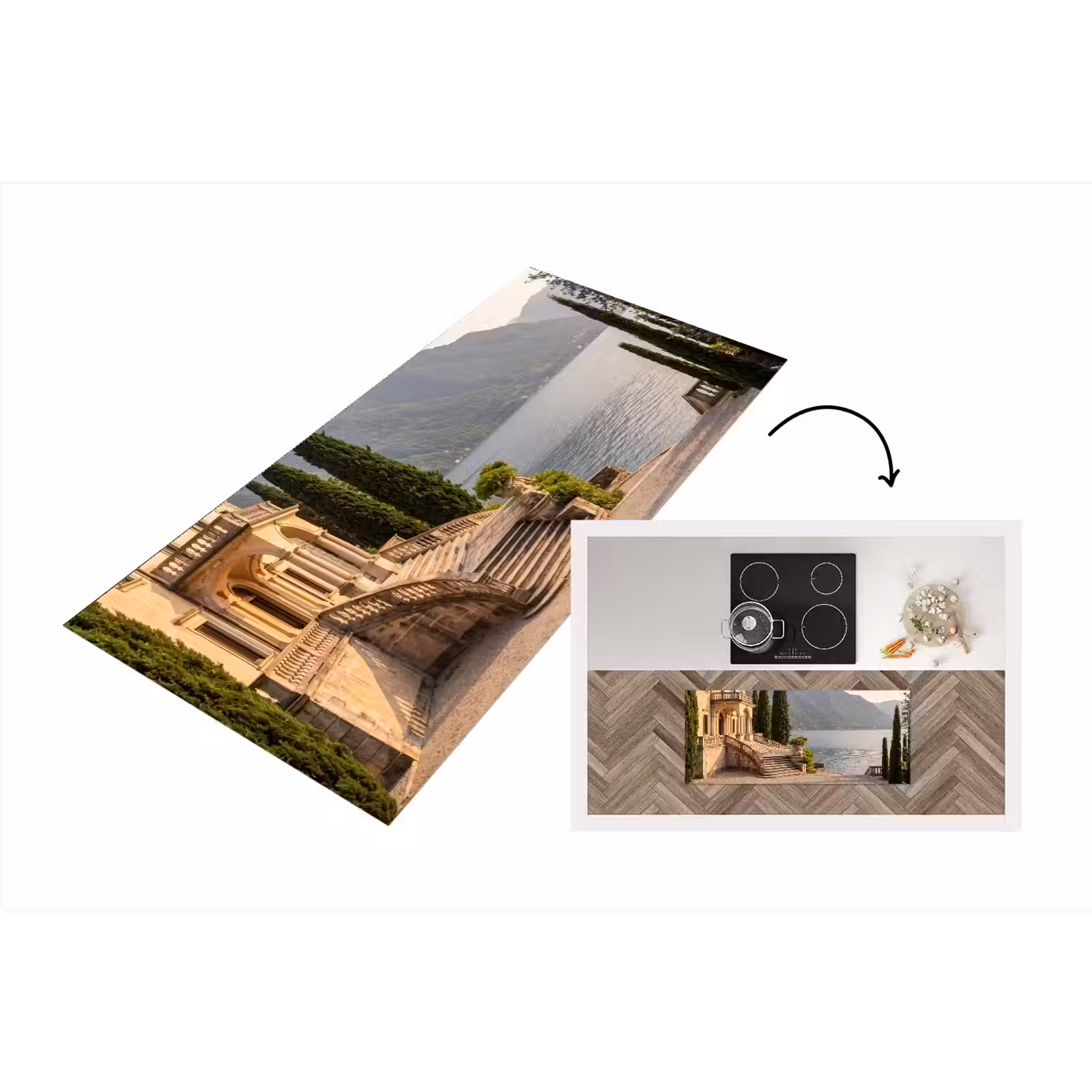 Küchenläufer - Villa – Wasser – Treppen - Villa - water -trappen Keukenloper - keukenmat middel