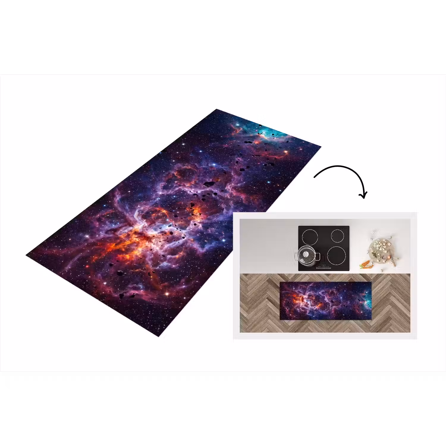Space - Stars - Abstract - Colorful Keukenloper - keukenmat middel -3d