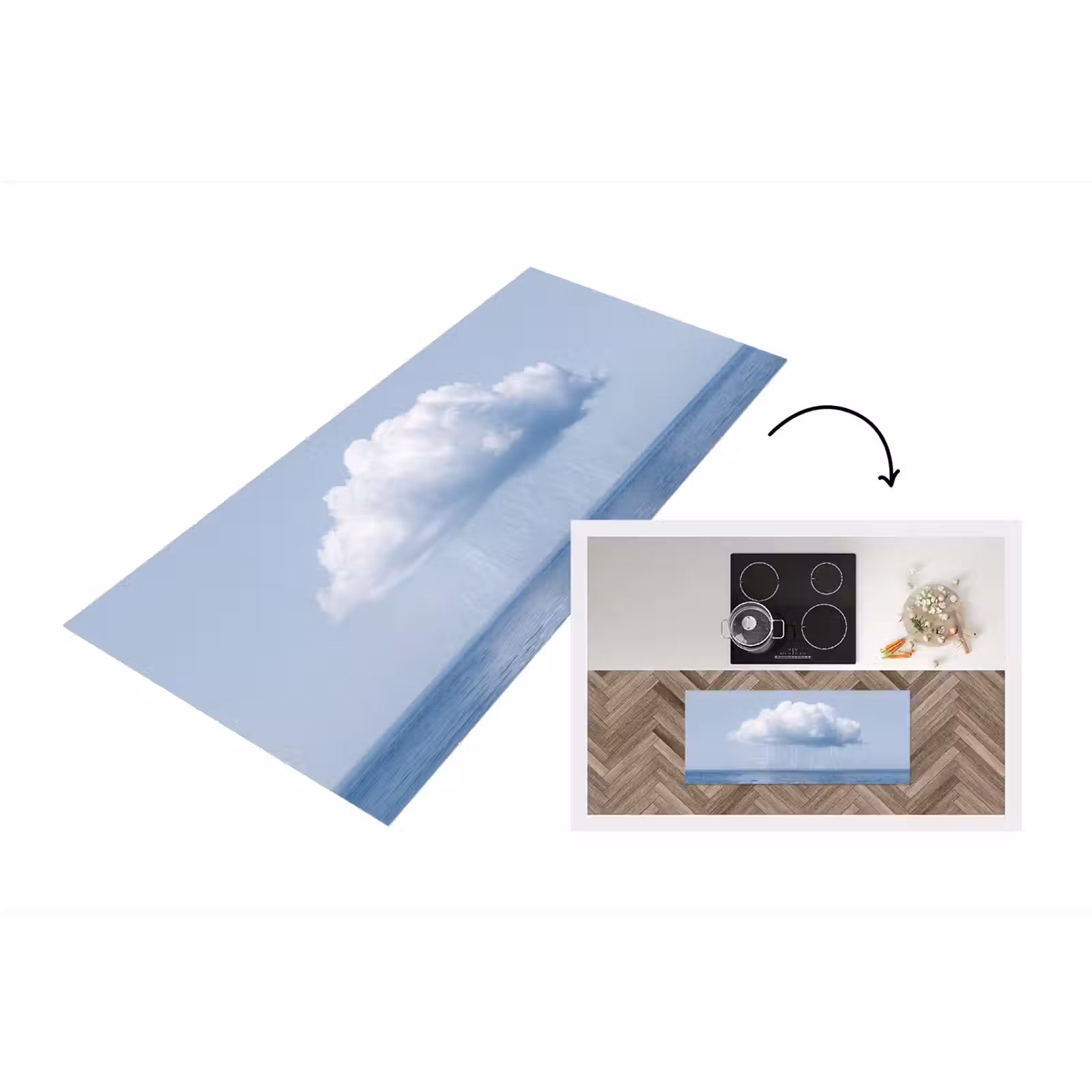 Küchenläufer - Wolke – Regen – Natur - Wolk - Regen - Natuur Keukenloper - keukenmat middel